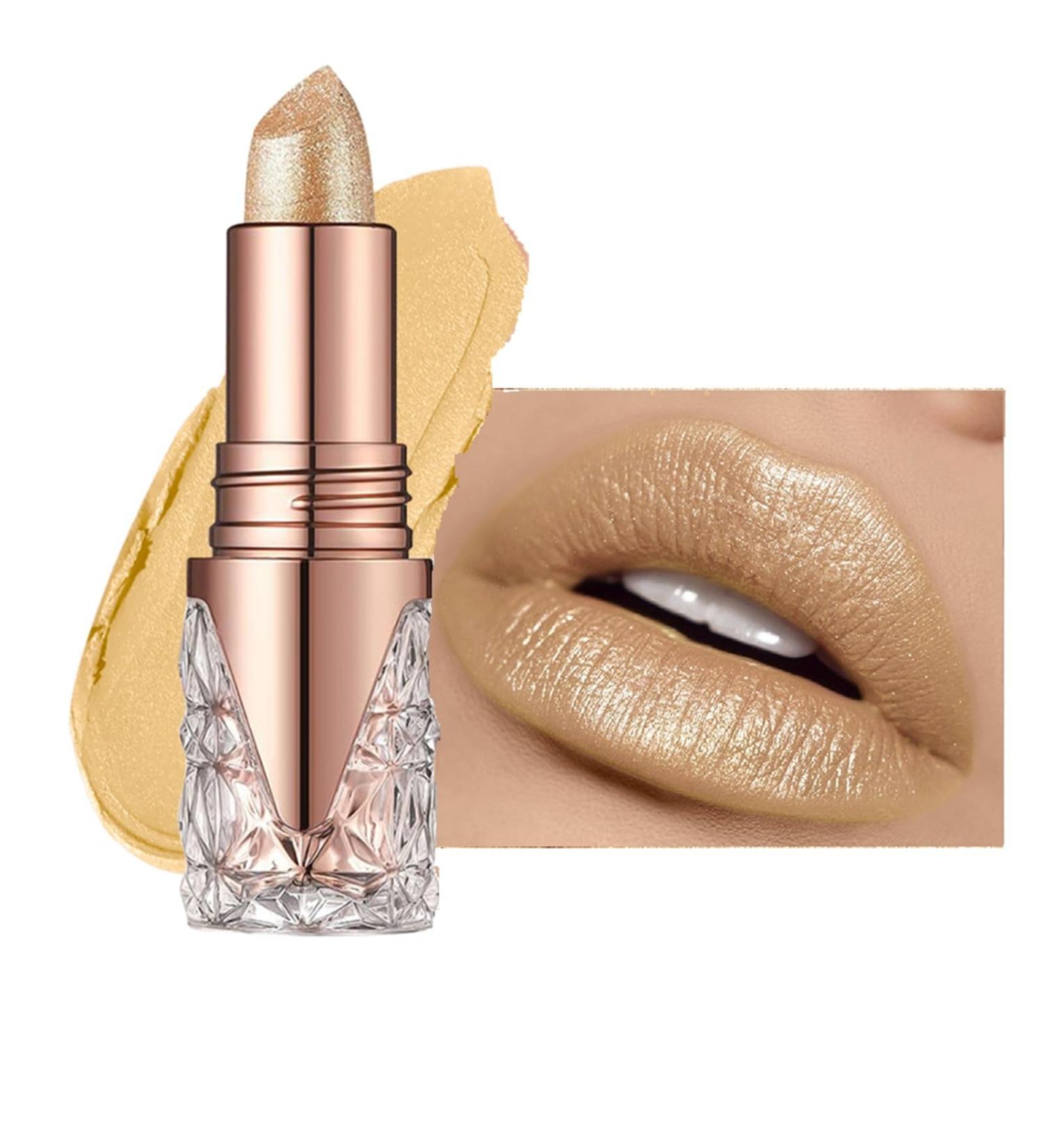  SONGVISON Shimmering pink lipstick for women. Colorful and moisturizing glitter lip balm long-lasting waterproof pearlescent lip gloss. Glossy finish creamy formula lightweight texture. 01 - Buy Online on GoSupps.com