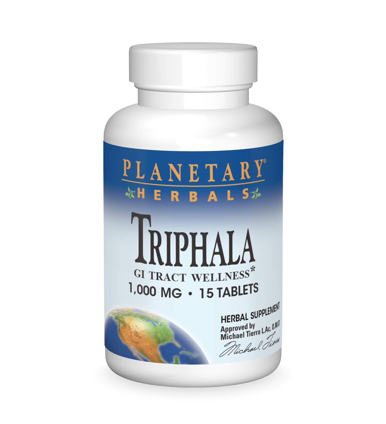 Triphala Internal Cleanser 1000mg - Planetary Herbals 15 Tabs | Buy Online - Fast International Shipping - Buy Online on GoSupps.com