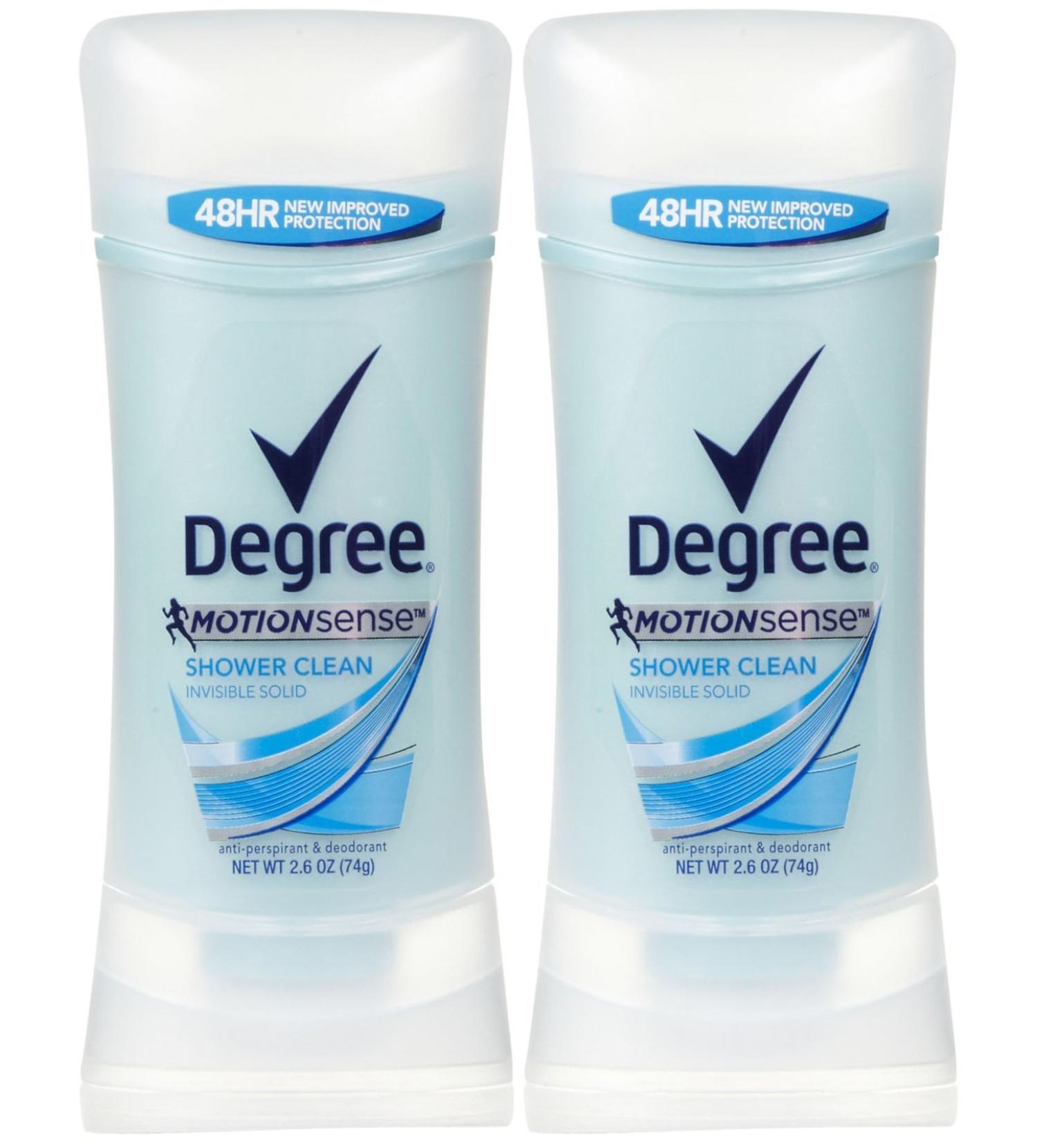 Degree Women Motion Sense Invisible Solid Anti-Perspirant and Deodorant Shower Clean - 2.6 oz - 2 pk