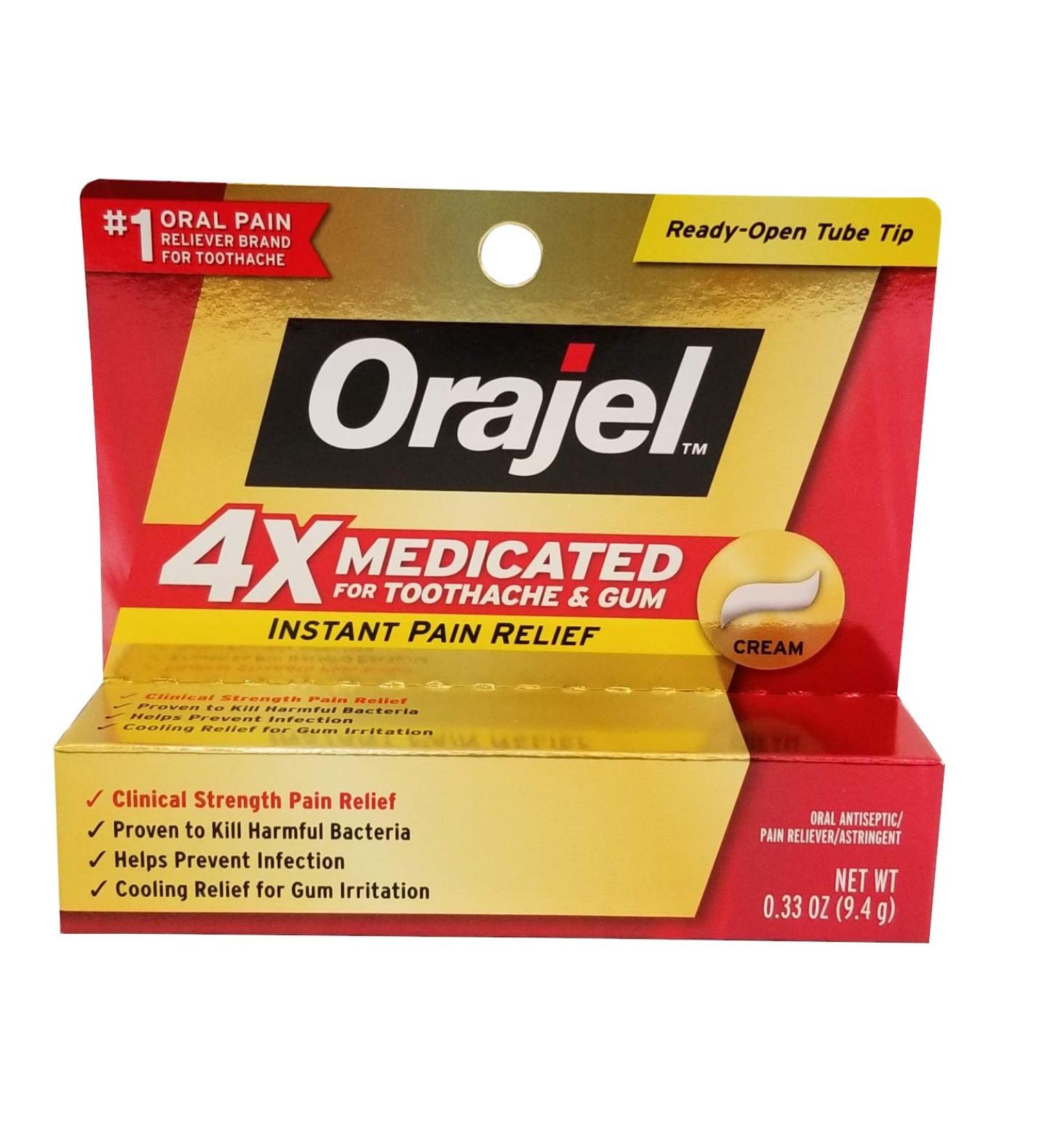 Orajel Severe Instant Pain Relief Cream - .33 oz Pack of 5