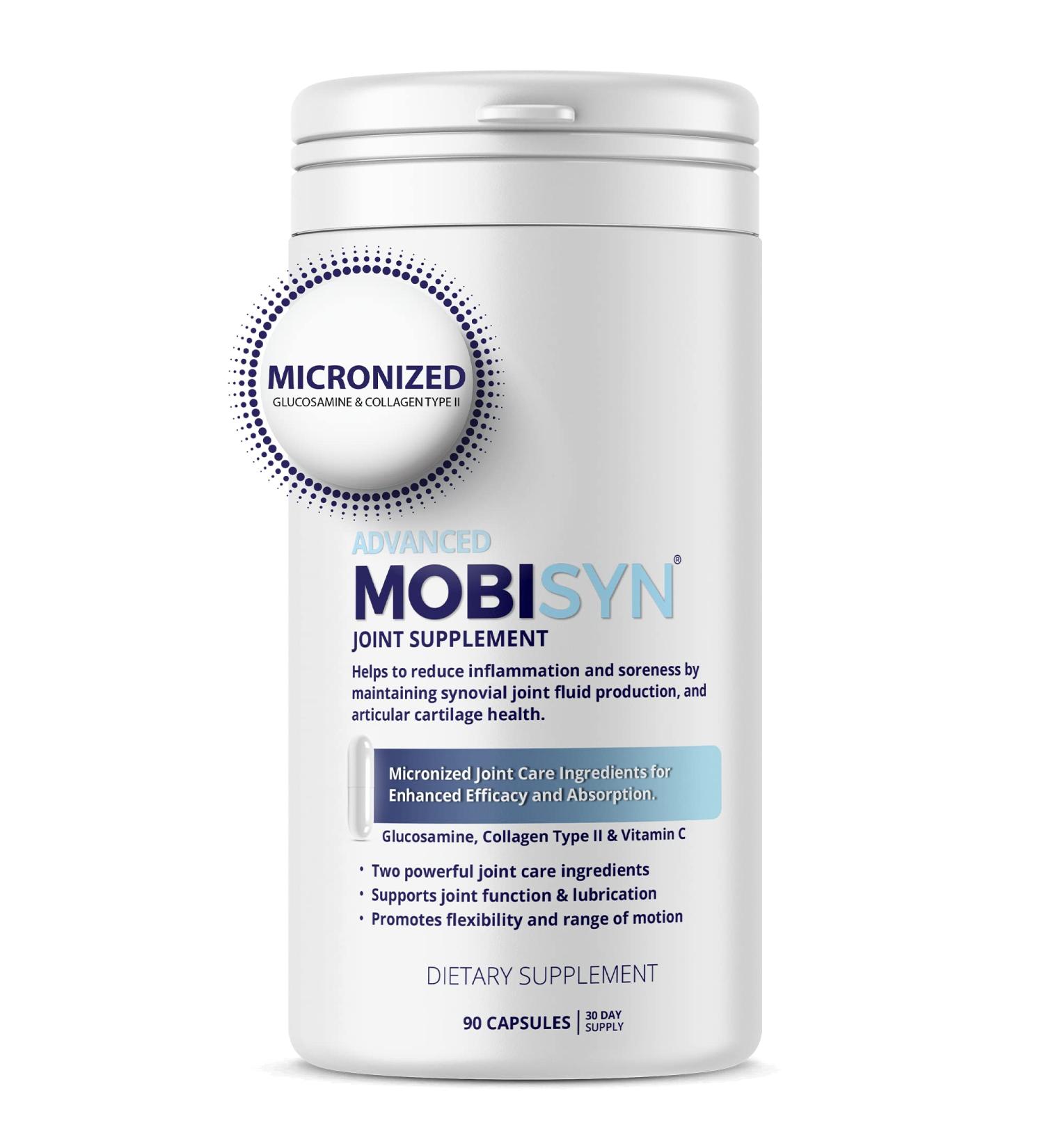 Mobisyn Glucosamine & Collagen Type II 30-Day Supply Joint Support Supplement - 90 Capsules - Buy Online on GoSupps.com
