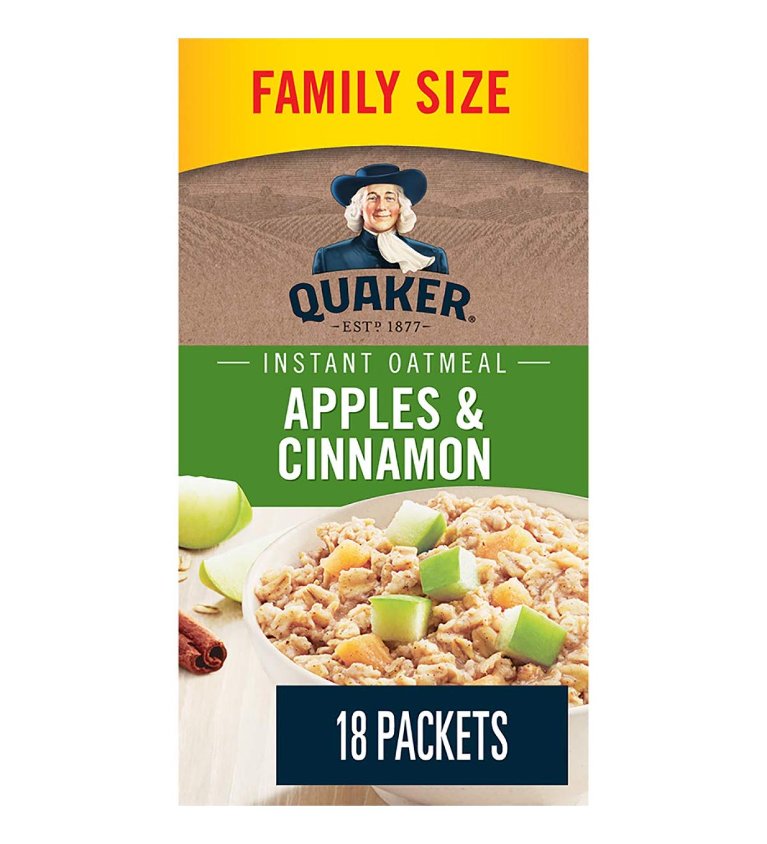 Quaker Apples & Cinnamon Instant Oatmeal 18 Packets 594g Apples & Cinnamon 594 g (Pack of 1) - Buy Online on GoSupps.com