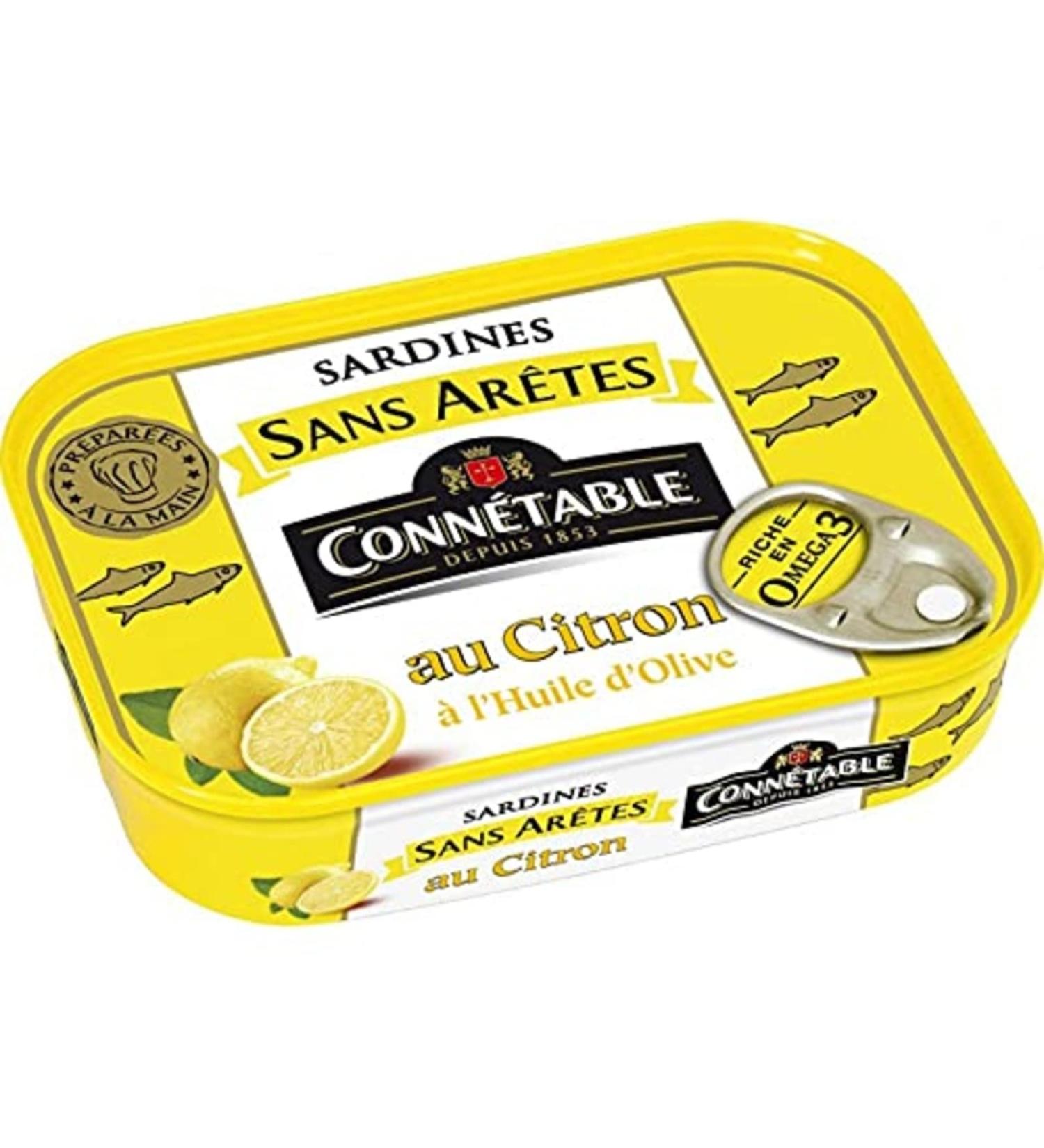 Constable Boneless Sardines with Lemon and Extra Virgin Olive Oil - 98g net drained tin