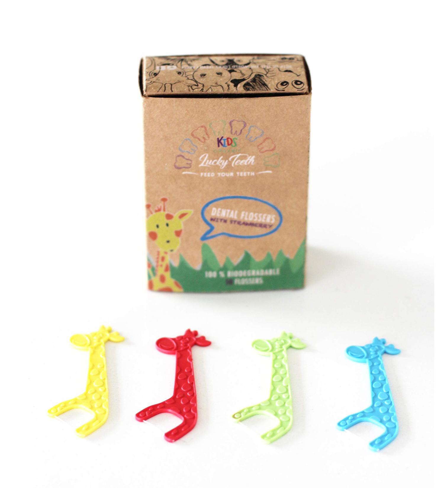 Kids Dental Floss Picks - Fluoride-Free Natural Strawberry Flavor Fun Animal Shapes Eco-Friendly & Biodegradable - Prevent Tooth Decay & Gum Disease - Buy Online on GoSupps.com