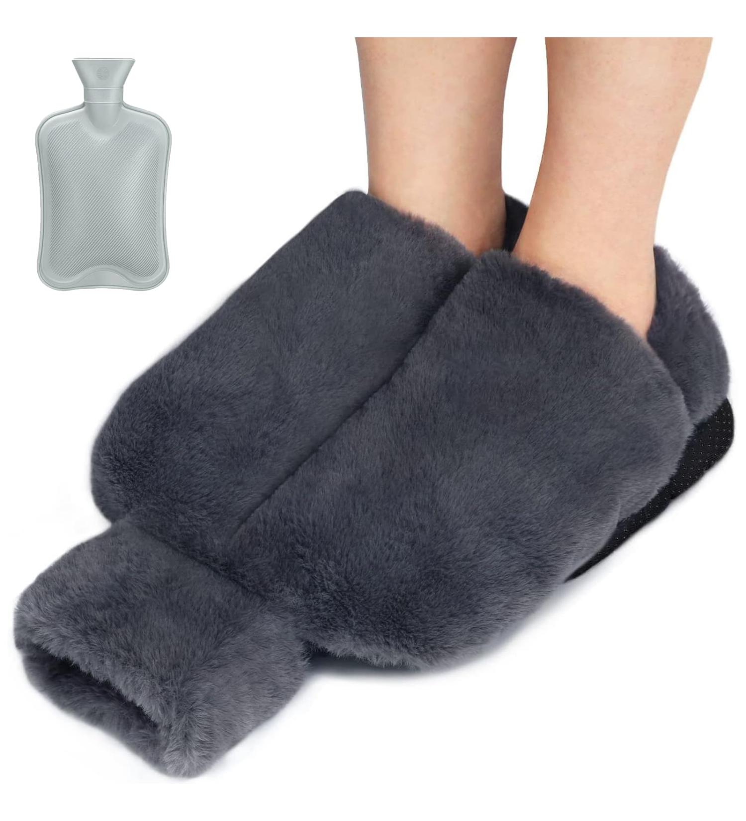 Foot Warmer Hot Water Bottle (2L) - Soft Winter Heating Mat for Adults & Kids - Electric-Free Gray Design - Buy Online on GoSupps.com
