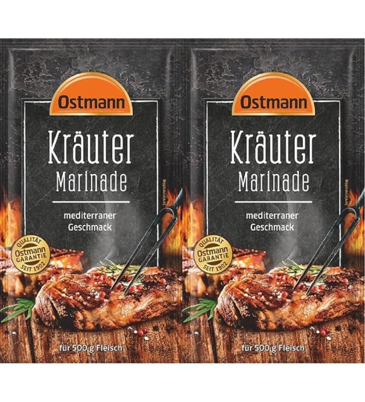 Ostmann Mediterranean Herbal Marinade - Liquid Grill Spice Mix for 500g Meat | 60ml Pack of 2 - Ideal for Grilling & Flavoring Dishes - Buy Online on GoSupps.com