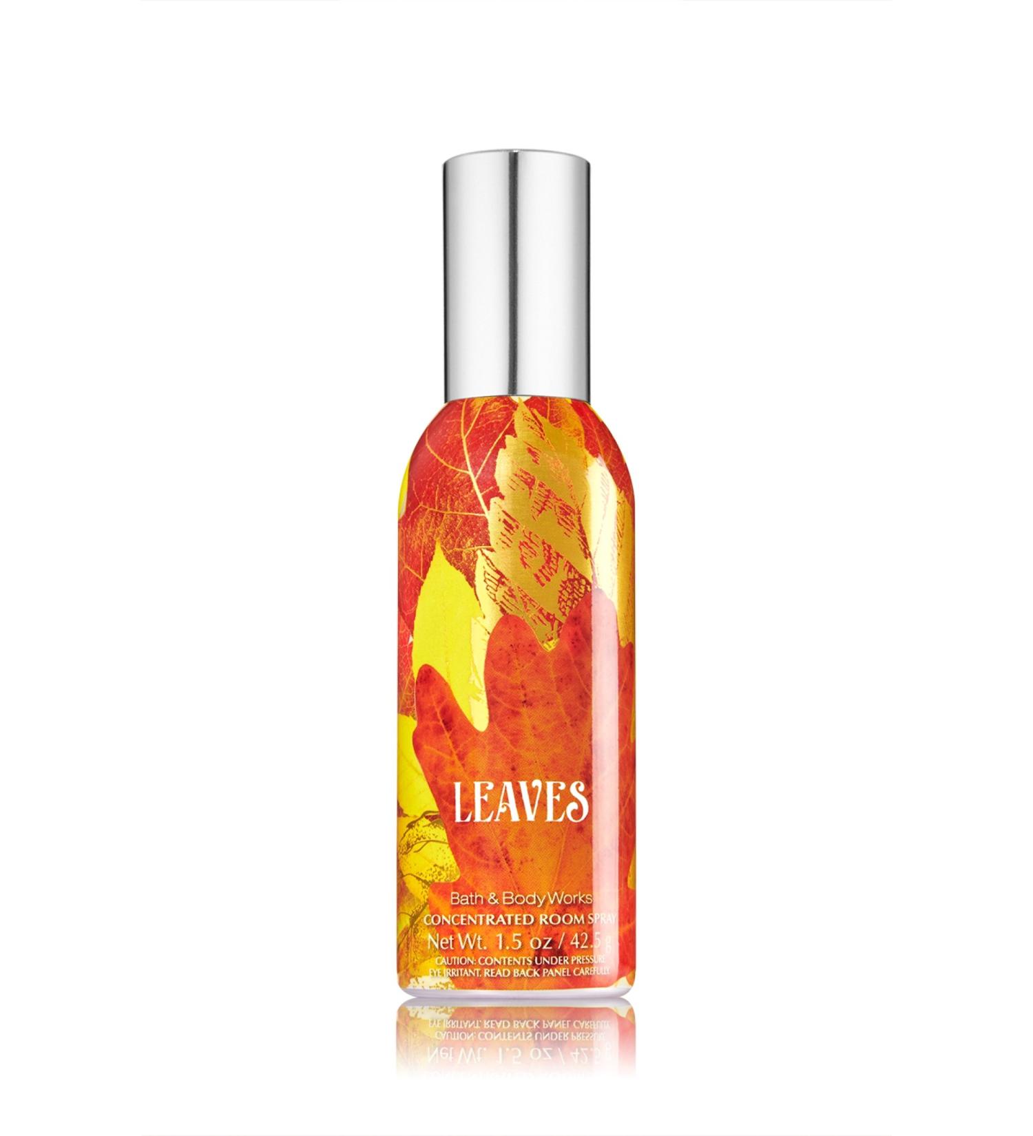 Bath and Body Works White Barn Room Perfume Spray Leaves Orange Falling Leaves Bottle 1.5 Ounce