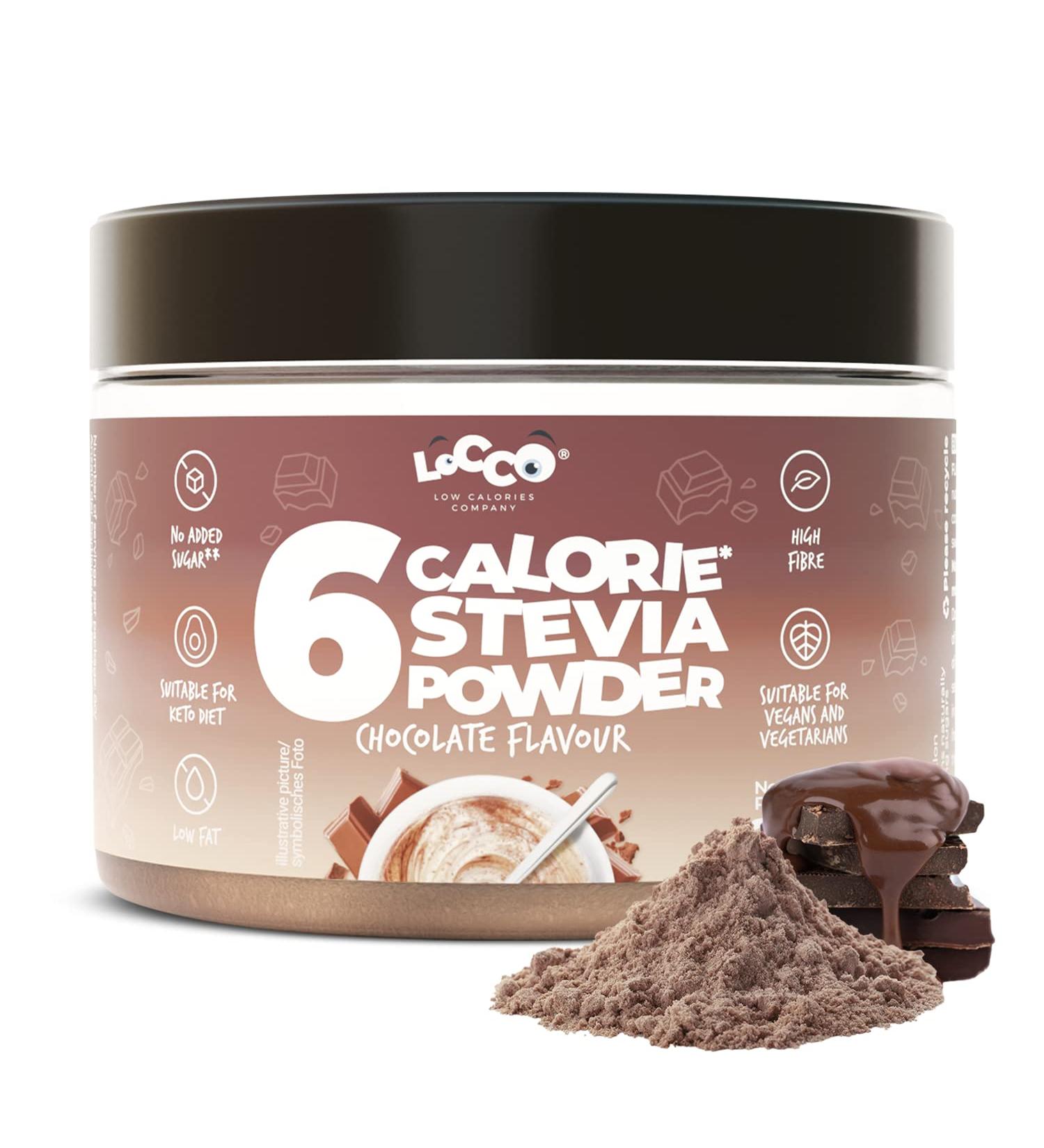 Locco Flavour Powder 200g | Low Calorie Vegan Keto Powder with Stevia | Sugar-free Chocolate Flavour Powder | Natural Aromas | 6 Calories and 0g Fat per Serving - Buy Online on GoSupps.com