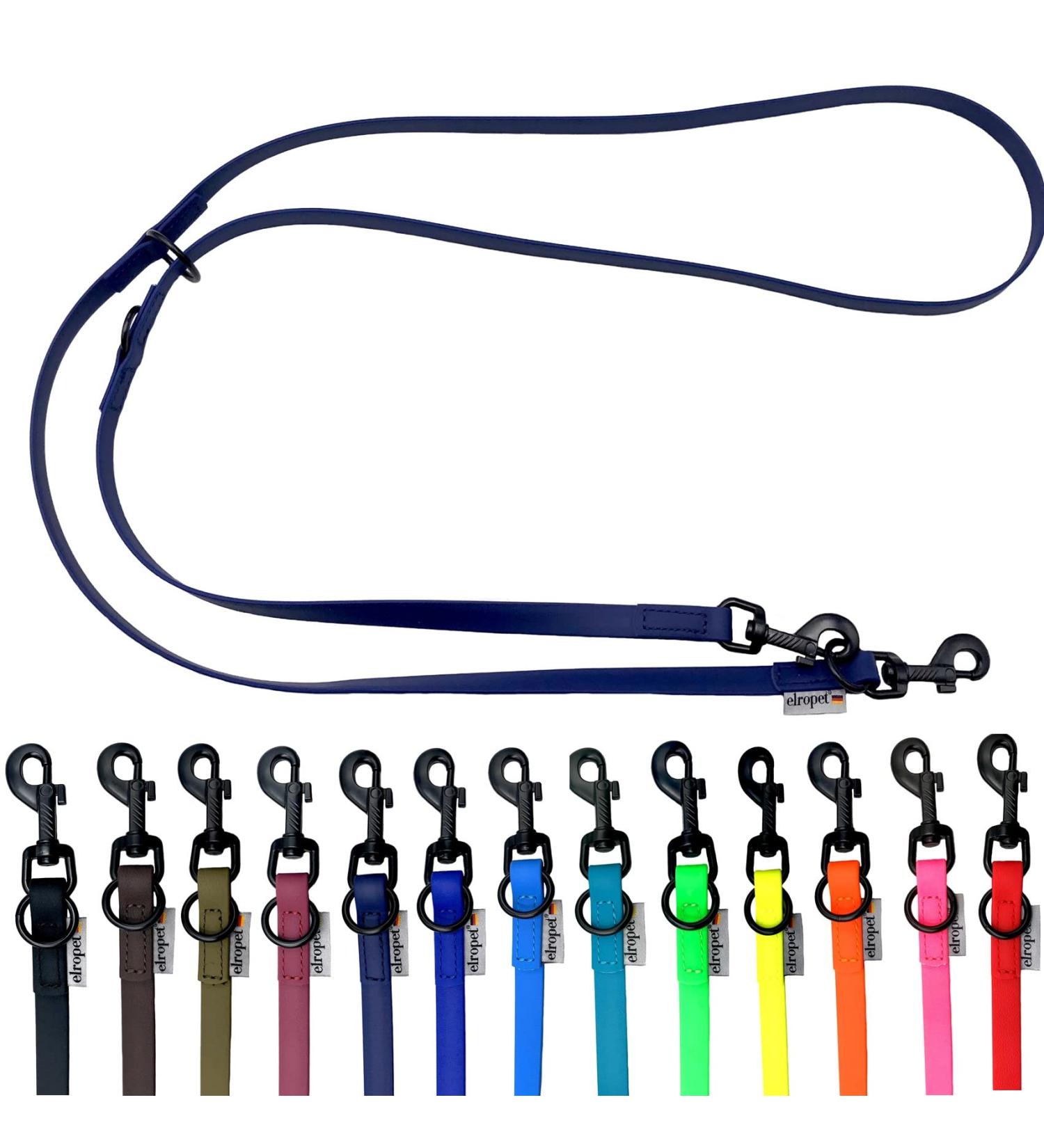 Biothane Dog Leash Adjustable Black Hook | Durable 2m-5m Lengths for Small & Large Dogs | Navy Blue 2.40m x 9mm - Buy Online on GoSupps.com