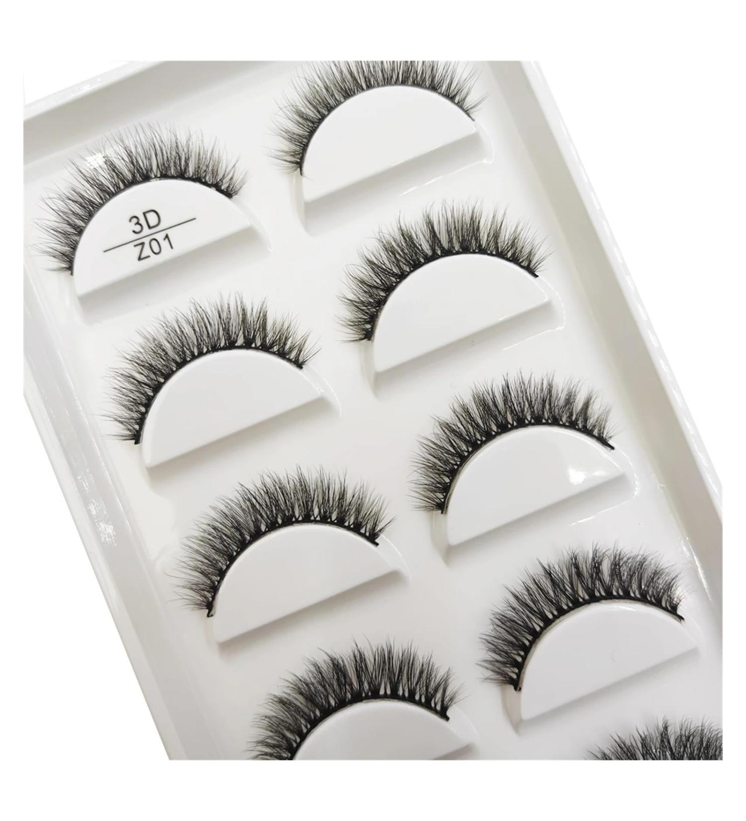 UAMOU 10/50 Boxes 5 Pairs 3D Mink False Eyelashes Soft Lashes Makeup Eyelash Faux Cils Cilios Maquiagem Cheerfully (Color : 5Pairs Z01 Size : 50 Boxes 50 Pairs) - Buy Online on GoSupps.com