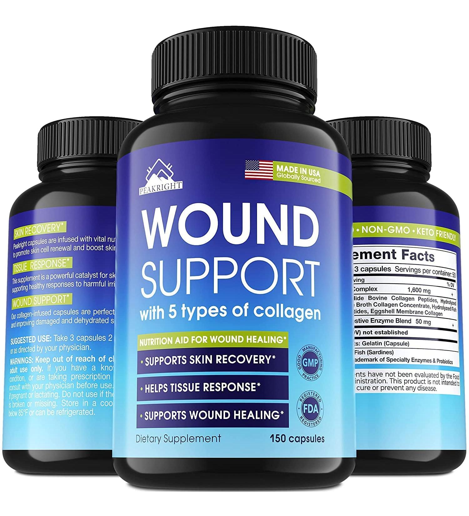 Wound Healing Scar Pills - Made in USA for Surgery Recovery & Support - Reduce Scarring, Bruising, Swelling - Fast Recovery from Plastic & Breast Surgery - Buy Online on GoSupps.com
