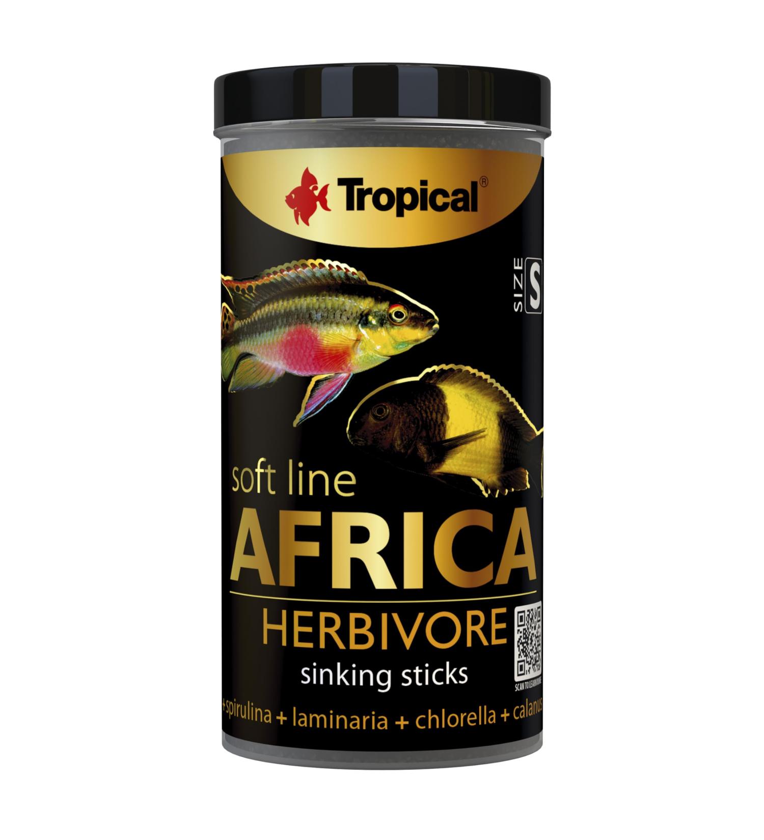 Soft Line Africa Herbivore Size S 250ml / 150g - Soft Food in the Form of Descending Sticks for African Herbivorous and Omnivorous Fish