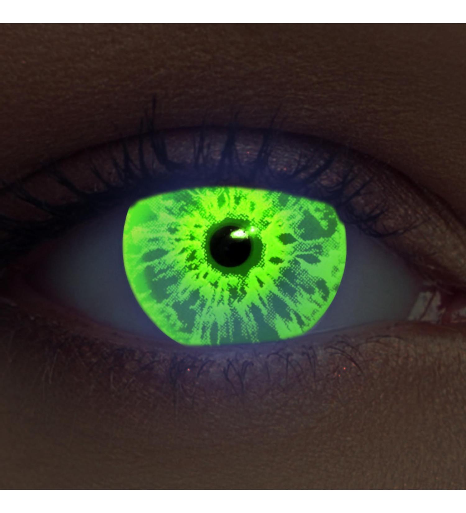 Buy DESIGNLENSES Glowing Halloween Purge Costume Contact Lenses | Neon Green UV Soft Lenses - International Shipping - Buy Online on GoSupps.com