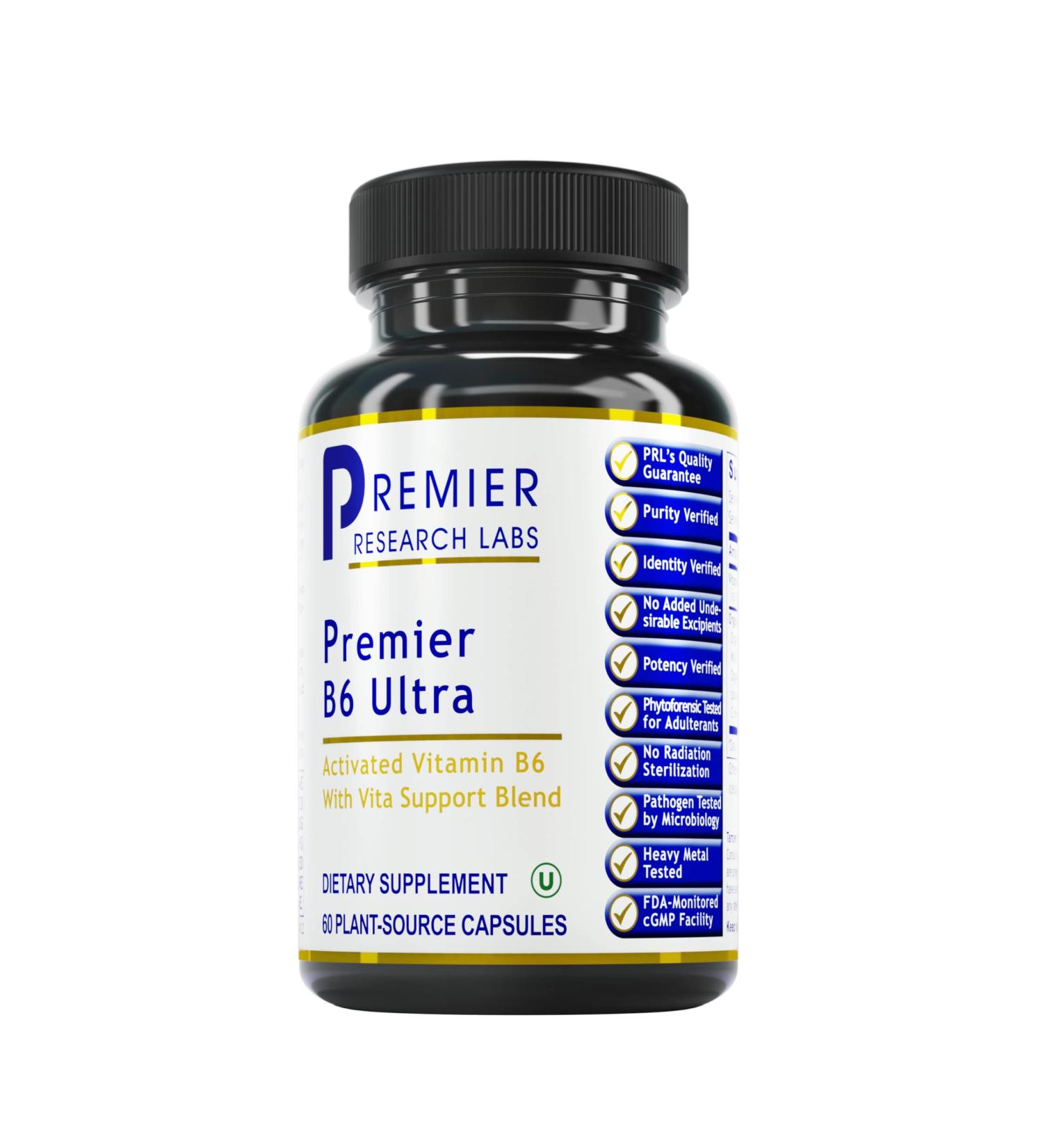 Premier Research Labs B6 Ultra | Neurological Support with Vitamin B6 | 60 Plant-Source Capsules - Buy Online on GoSupps.com
