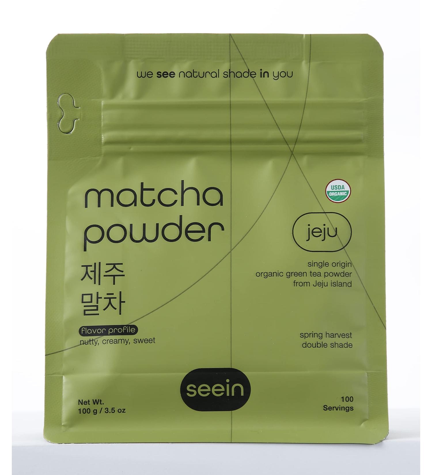 SEEIN Organic Matcha Green Tea Powder | Jeju Korea | Premium First Harvest | Ceremonial Grade 3.52oz | USDA Certified - Buy Online on GoSupps.com