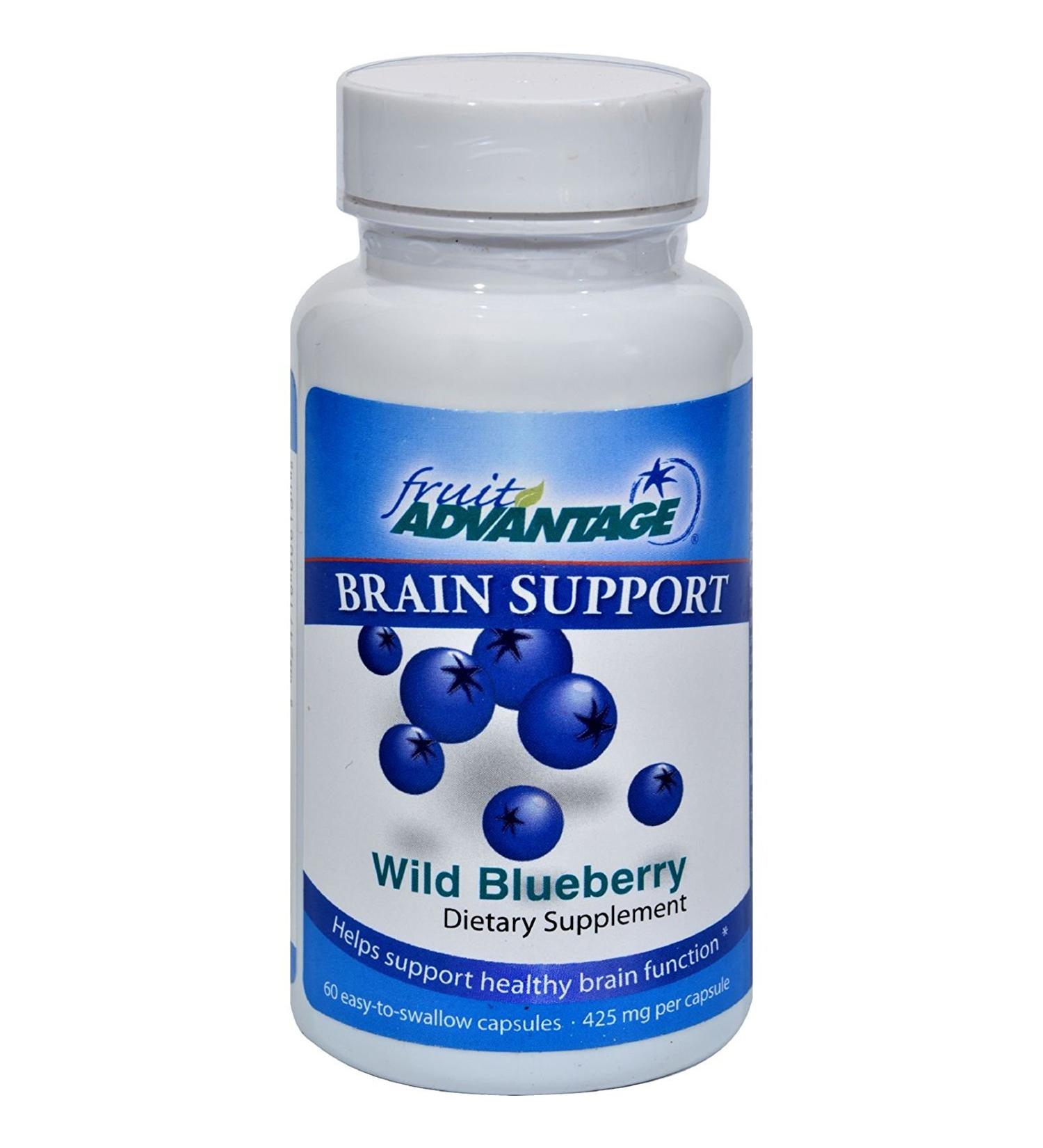 Wild Blueberry Dietary Supplement (2-Pack) All Natural Brain Support Antioxidant : 60 Vegetarian Capsules 425 mg 1 Count (Pack of 2)