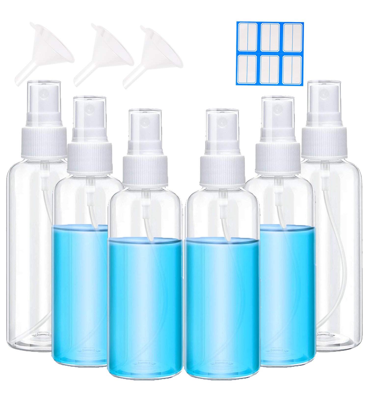 MEKK 2oz Mini Travel Spray Bottles - 6 Pack Fine Mist Clear Bottles for Cleaning Solutions - Buy Online on GoSupps.com
