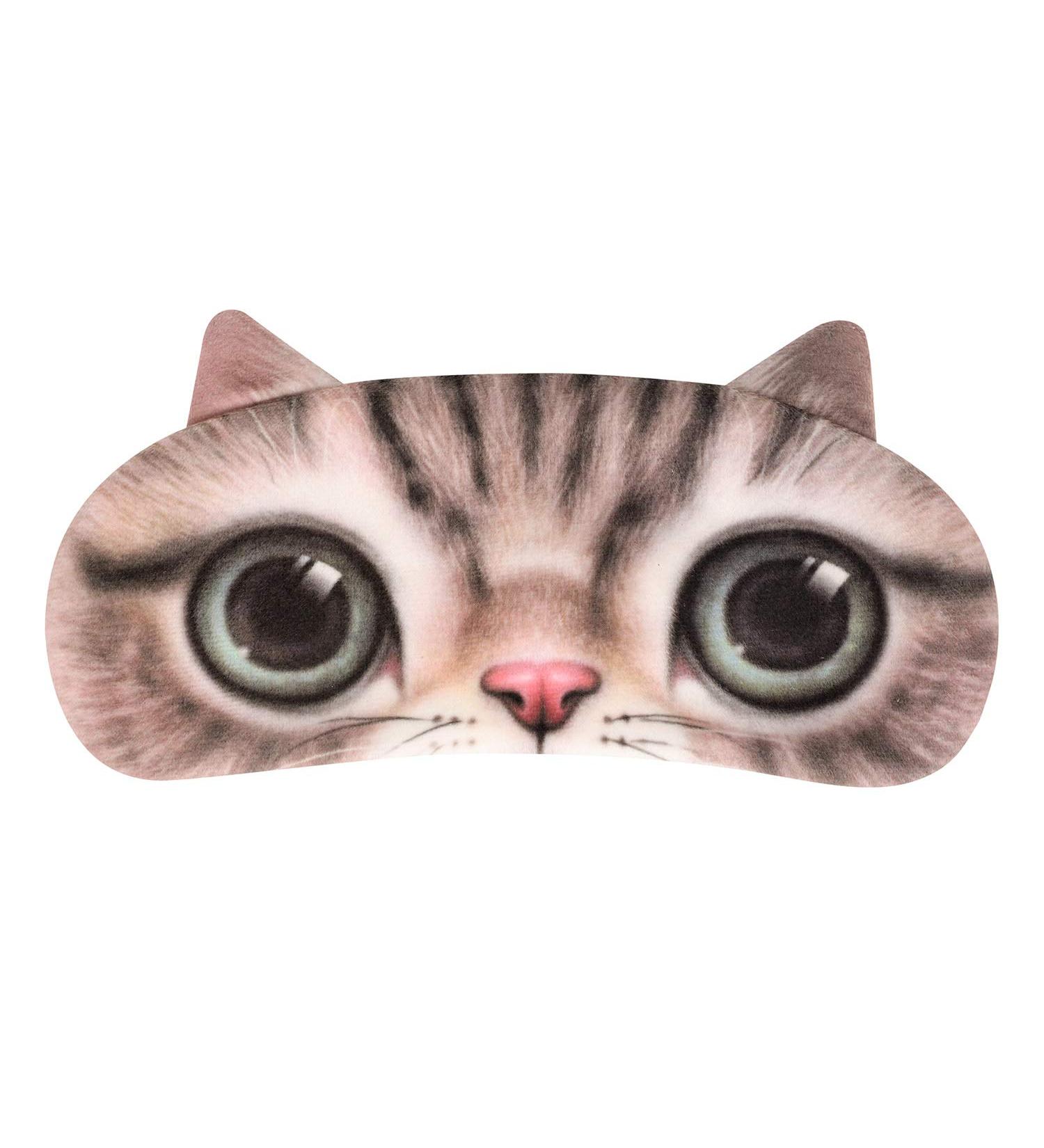 Funny Animal Eyes Sleep Mask - Soft Cotton Blindfold for Home, Travel, Office - Novelty Cat Dog Design - Black - Buy Online on GoSupps.com