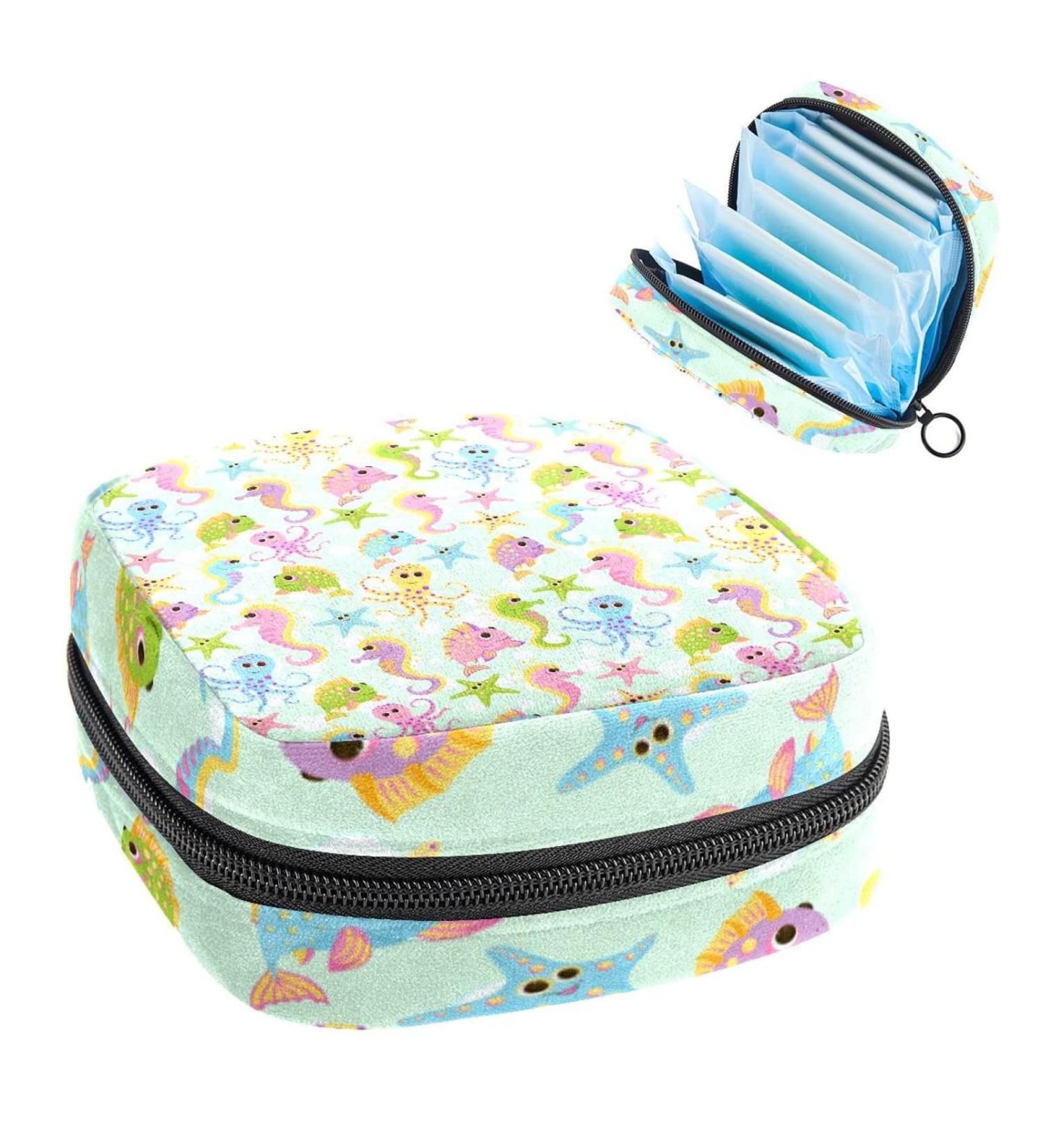 GIAPB Period Bag Sanitary Napkin Storage Bag Period Pouch Travel Makeup Bag Cartoon Starfish and Fish Color2490 - Buy Online on GoSupps.com