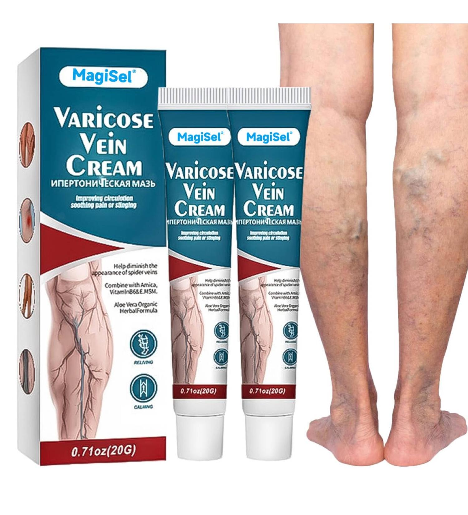  MagiSel Varicose Vein Cream Spider Leg Repair Cream Vein Soothing Cream Relieves Tired and Heavy Legs Soothes and Moisturizes 20g - Buy Online on GoSupps.com