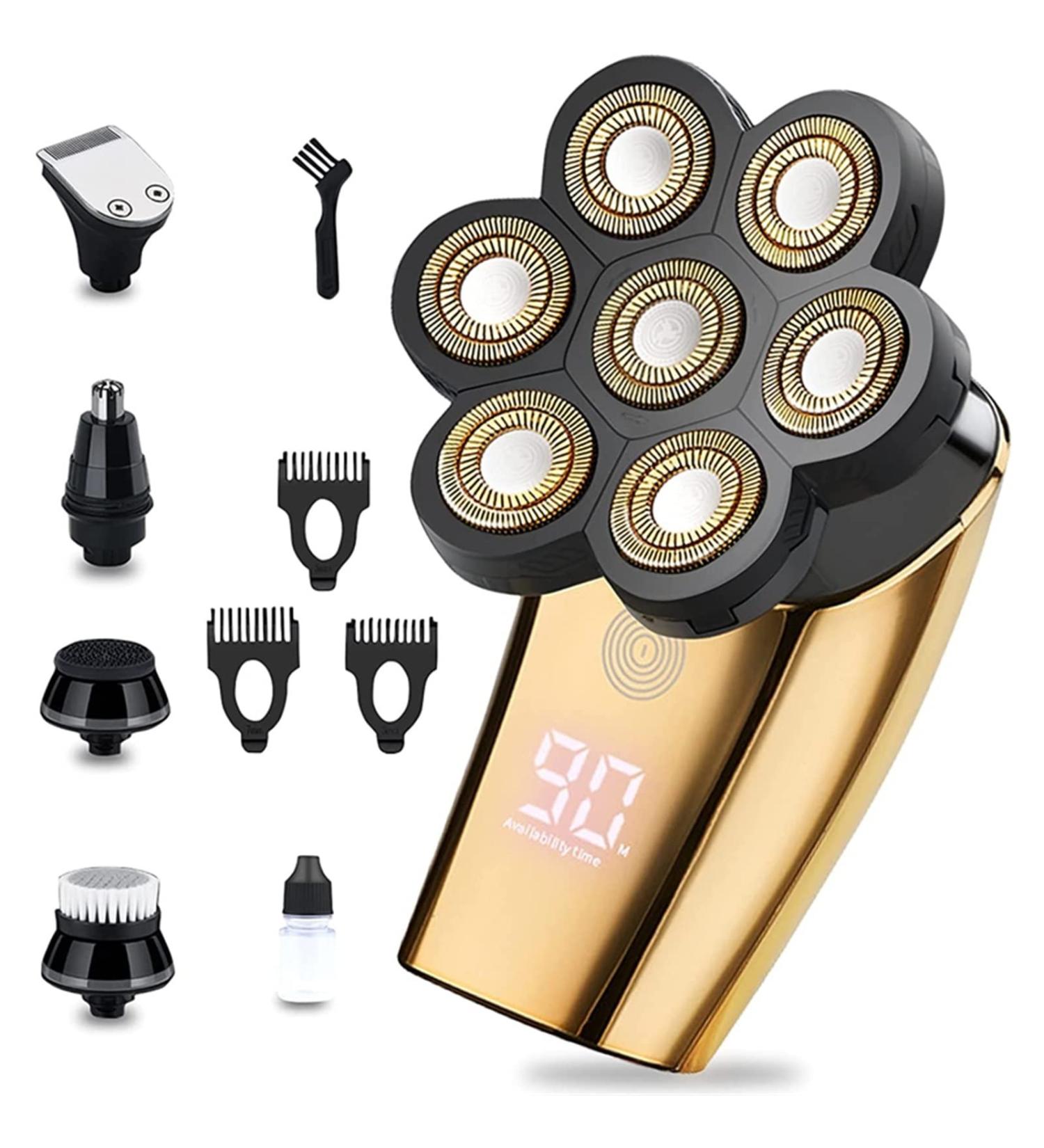 Buy Electric Razor for Men - 7-in-1 Cordless Rechargeable Shaver & Grooming Kit | Perfect for Bald Heads & Trimming Nose Hair - Buy Online on GoSupps.com