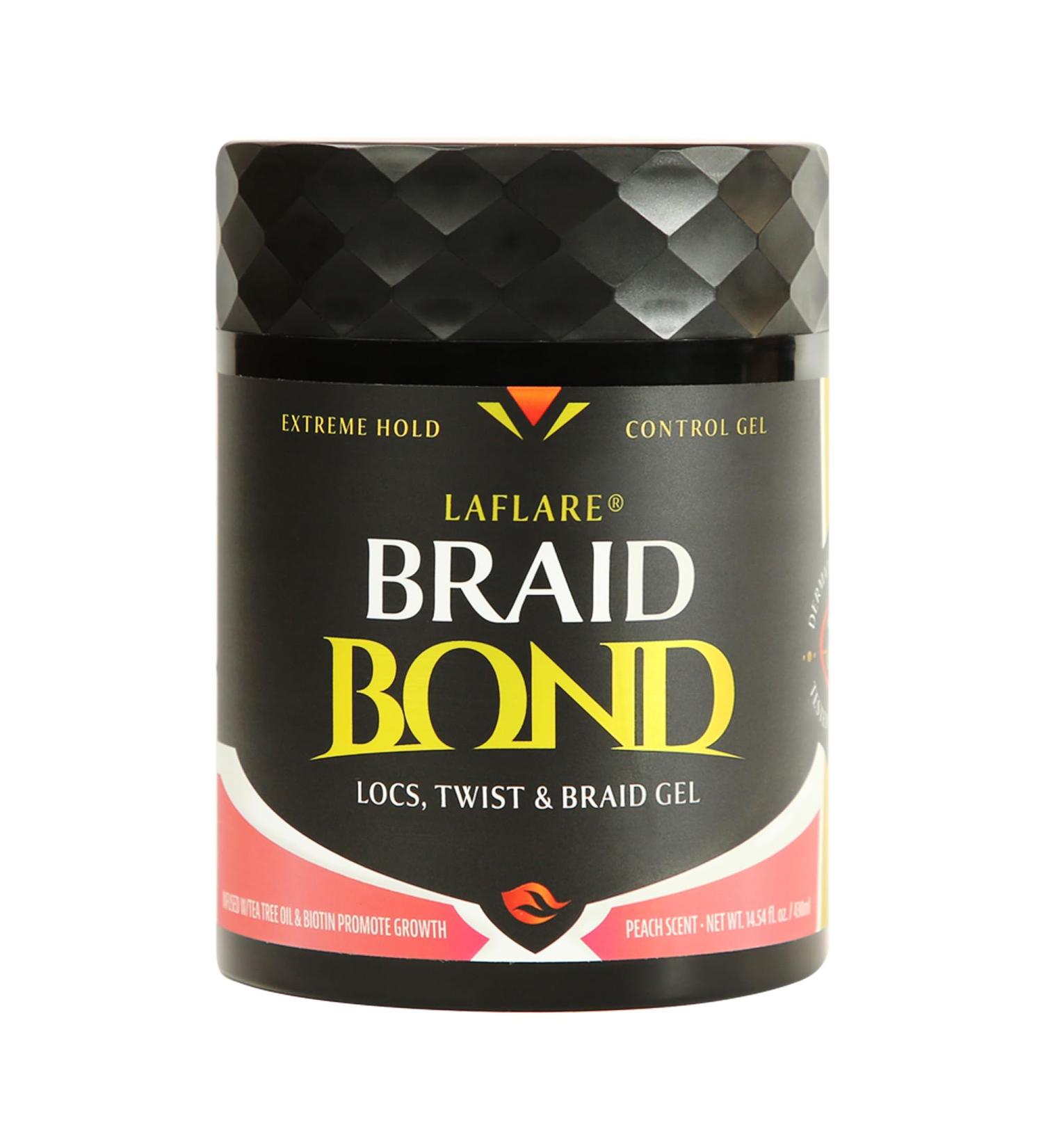 Laflare 1LB Braid Bond Gel - Extreme Hold for Natural & Kids Hair | Vegan & Nourishing | Peach - Bulk Purchase - Buy Online on GoSupps.com