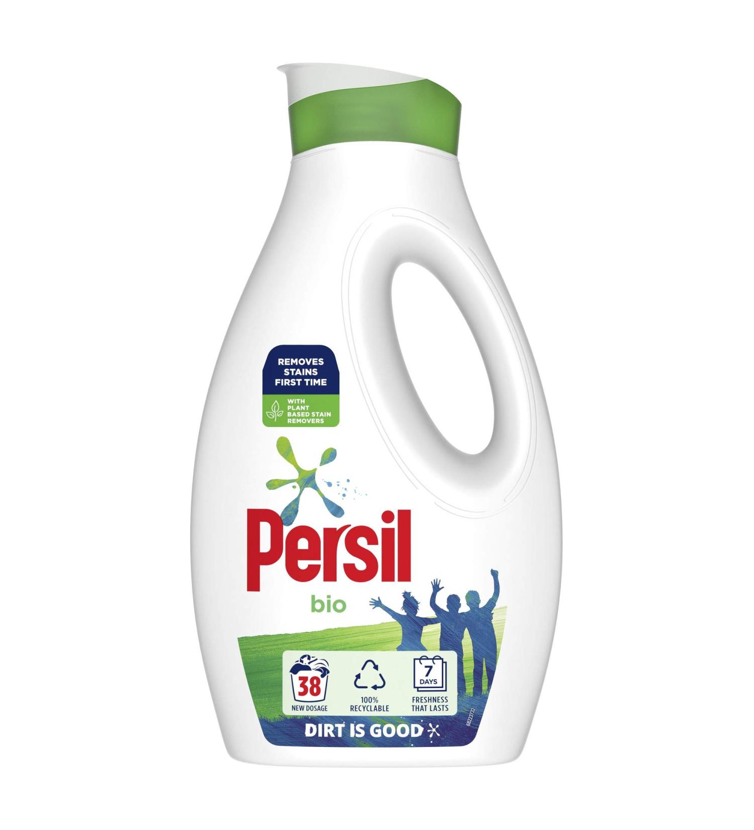 Persil Bio Laundry Detergent - 38 Washes, 1.026L | Stain Removal | 100% Recyclable Bottle - Buy Online on GoSupps.com