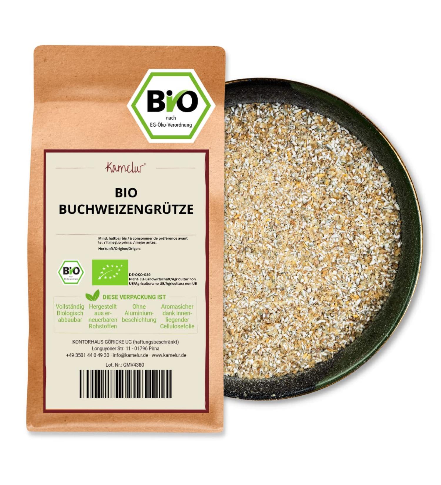 Kamelur Organic Buckwheat Groats 1kg - Premium Organic Buckwheat from Controlled Cultivation - International Shipping Available - Buy Online on GoSupps.com