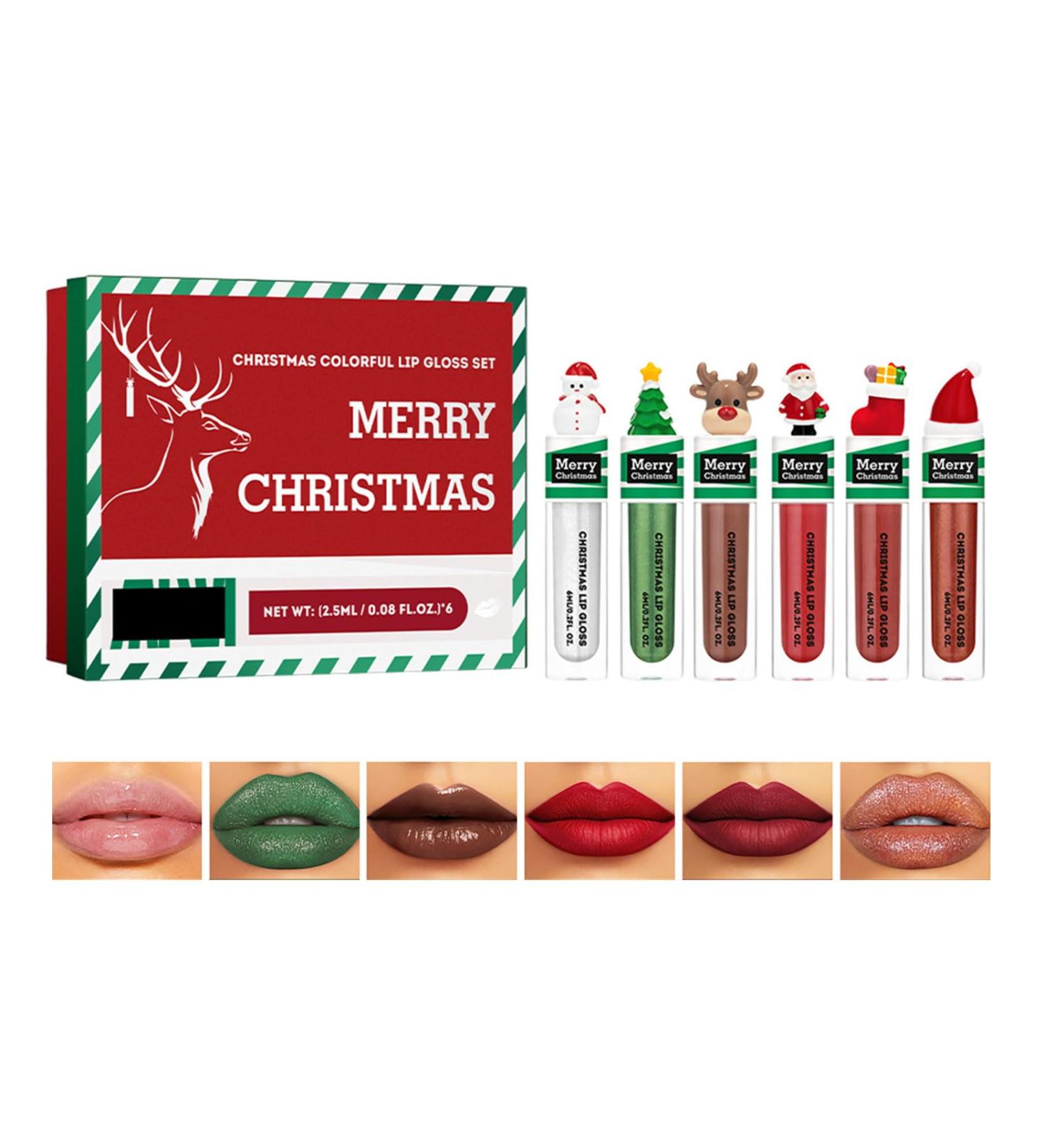 Bestvisse 6Pcs Matte Lipstick Waterproof Moisturizing Lipstick Makeup Supplies Christmas Box for Women Girls - Buy Online on GoSupps.com