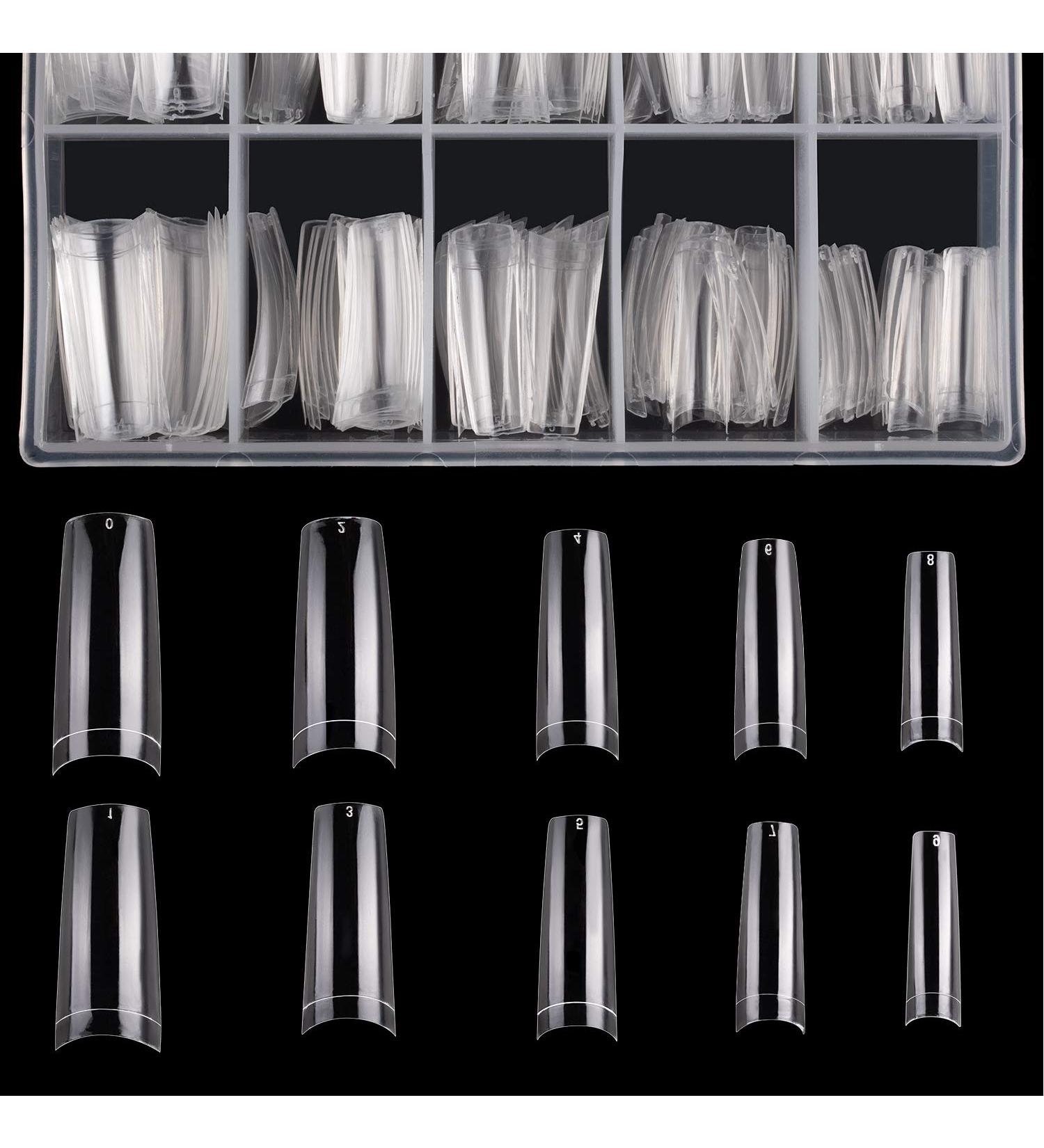 Beetles Clear French Acrylic Nail Tips - Half Cover False Nails with Case for DIY Nail Art at Home - Buy Online on GoSupps.com