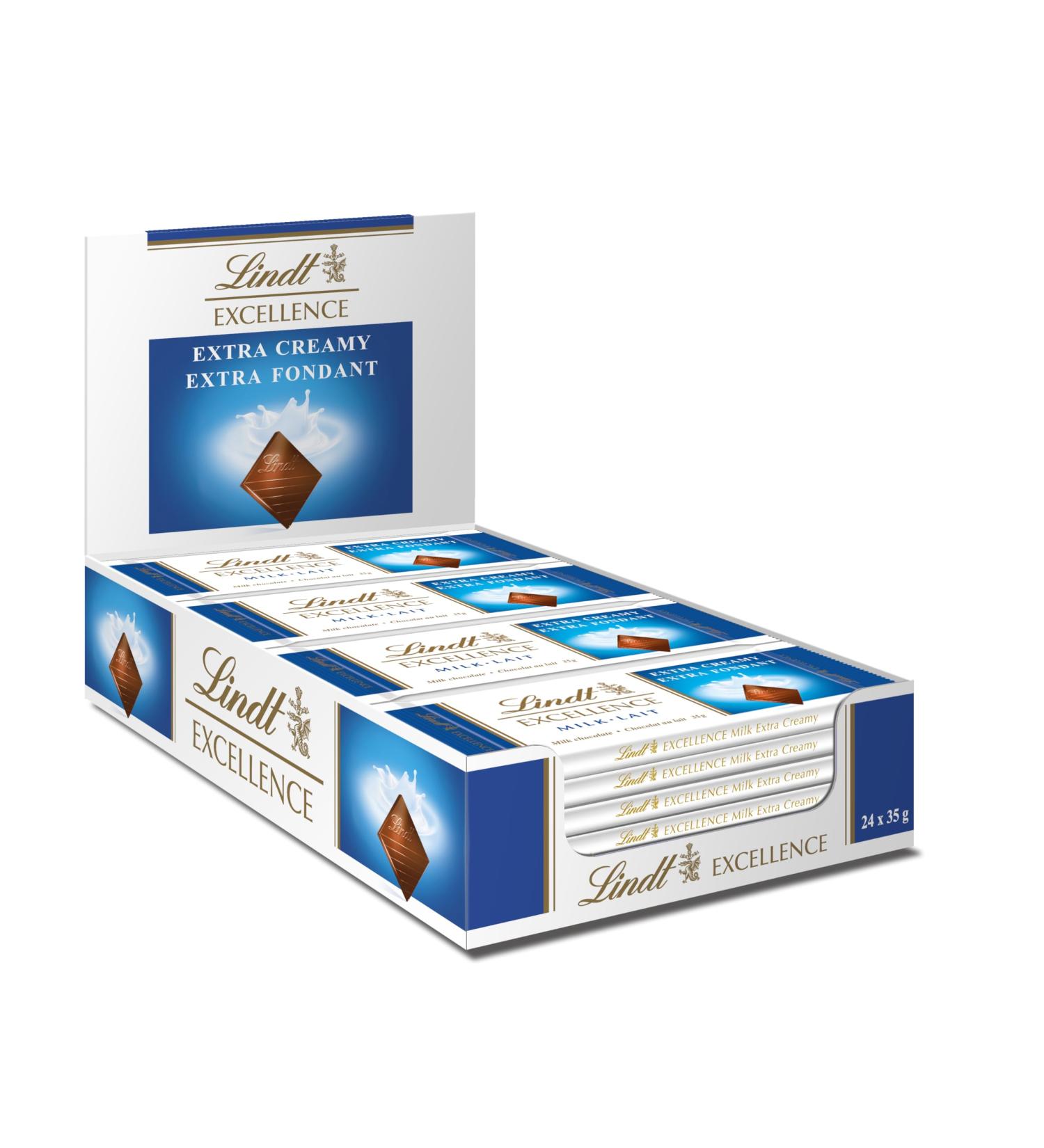 Lindt - EXCELLENCE Bars - Milk Chocolate - Extra Soft - 35g X 24 - Buy Online on GoSupps.com