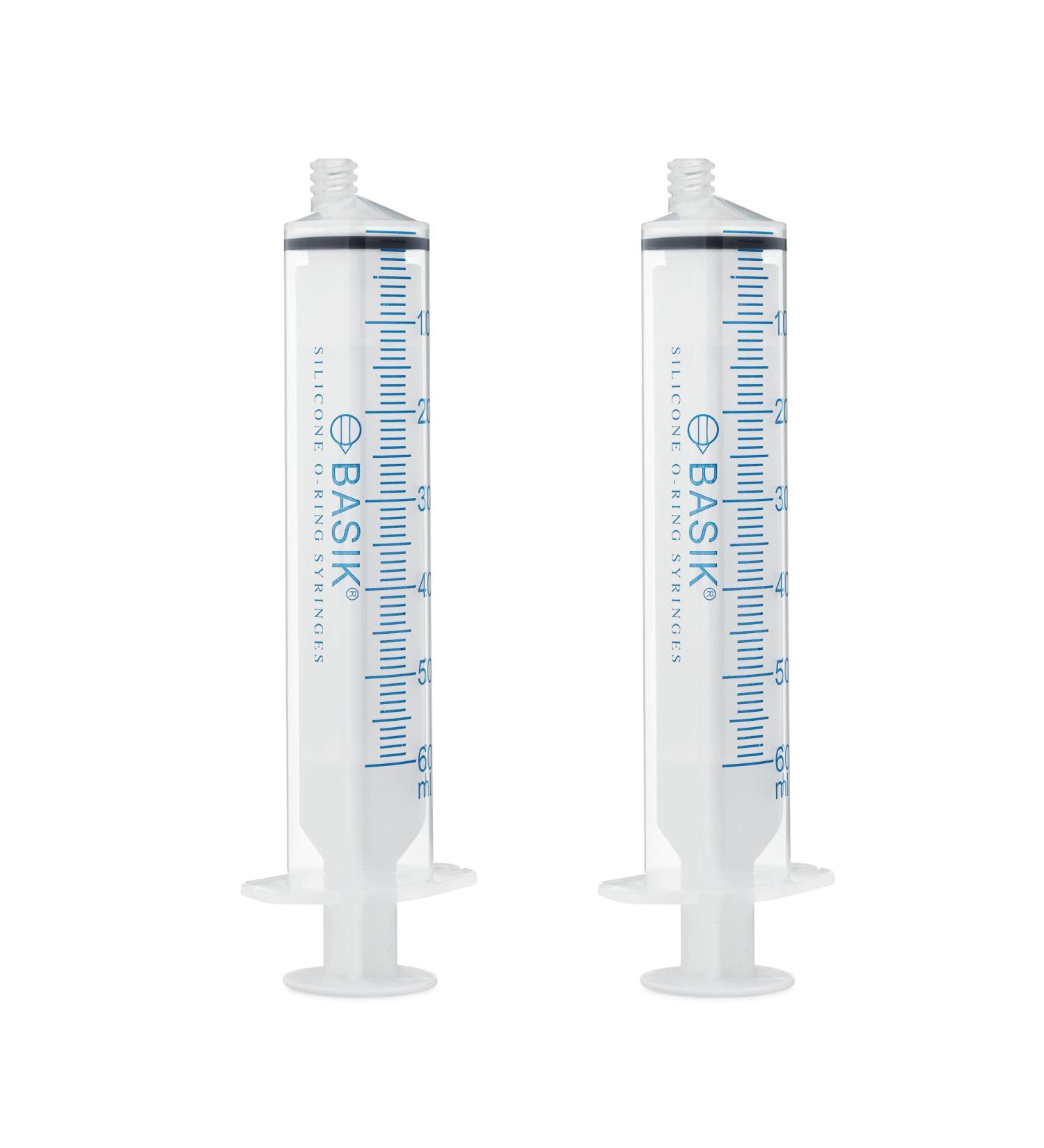 UrnConcern 60ml Enteral Feeding Syringe ENFIT with Caps | 60cc Syringe | Reusable Silicone O-Ring Syringe | Tube Feeding | with Clean Assure White Plunger (2 Pack) - Buy Online on GoSupps.com