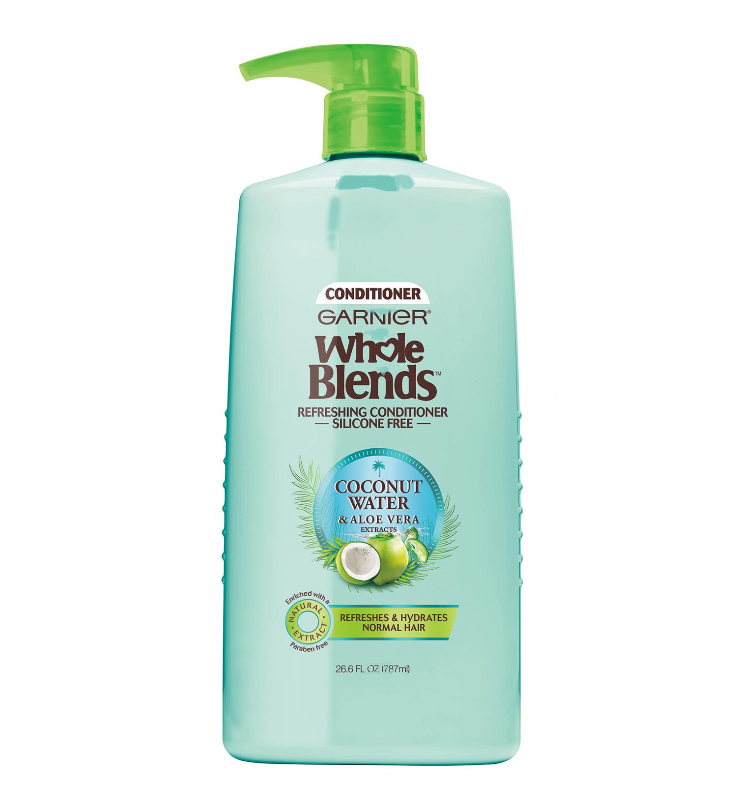 Garnier Whole Blends Refreshing Coconut Water and Aloe Vera Extracts Weightlessly Hydrating Conditioner for Normal Hair, Paraben Free, 26.6 fl. oz.