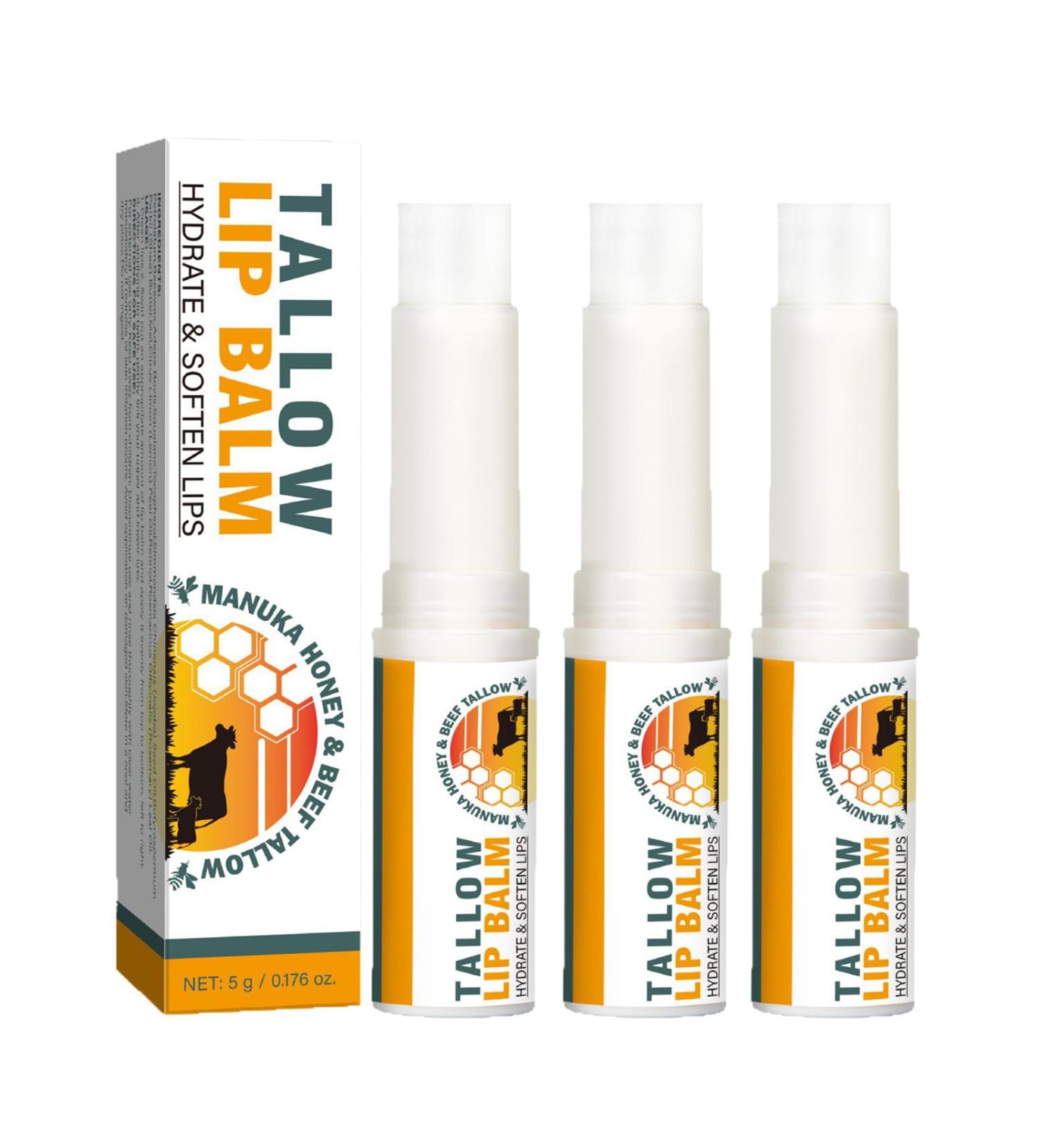 YOENBG Ultralight moisturizing lip balm with vitamin E beef tallow and honey 5 g lip scrub longlasting deeply effective moisture care for dry cracked lips 3 - Buy Online on GoSupps.com