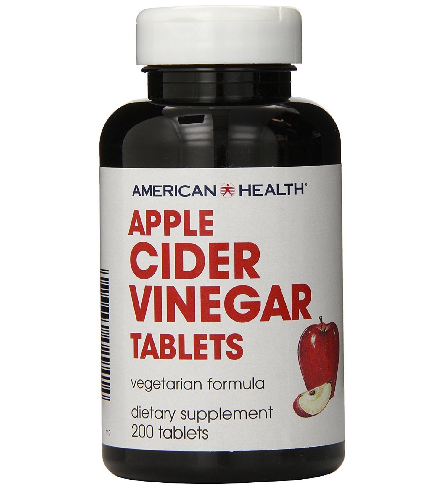 American Health Apple Cider Vinegar Tablet - 200 per pack - 6 packs per case.
