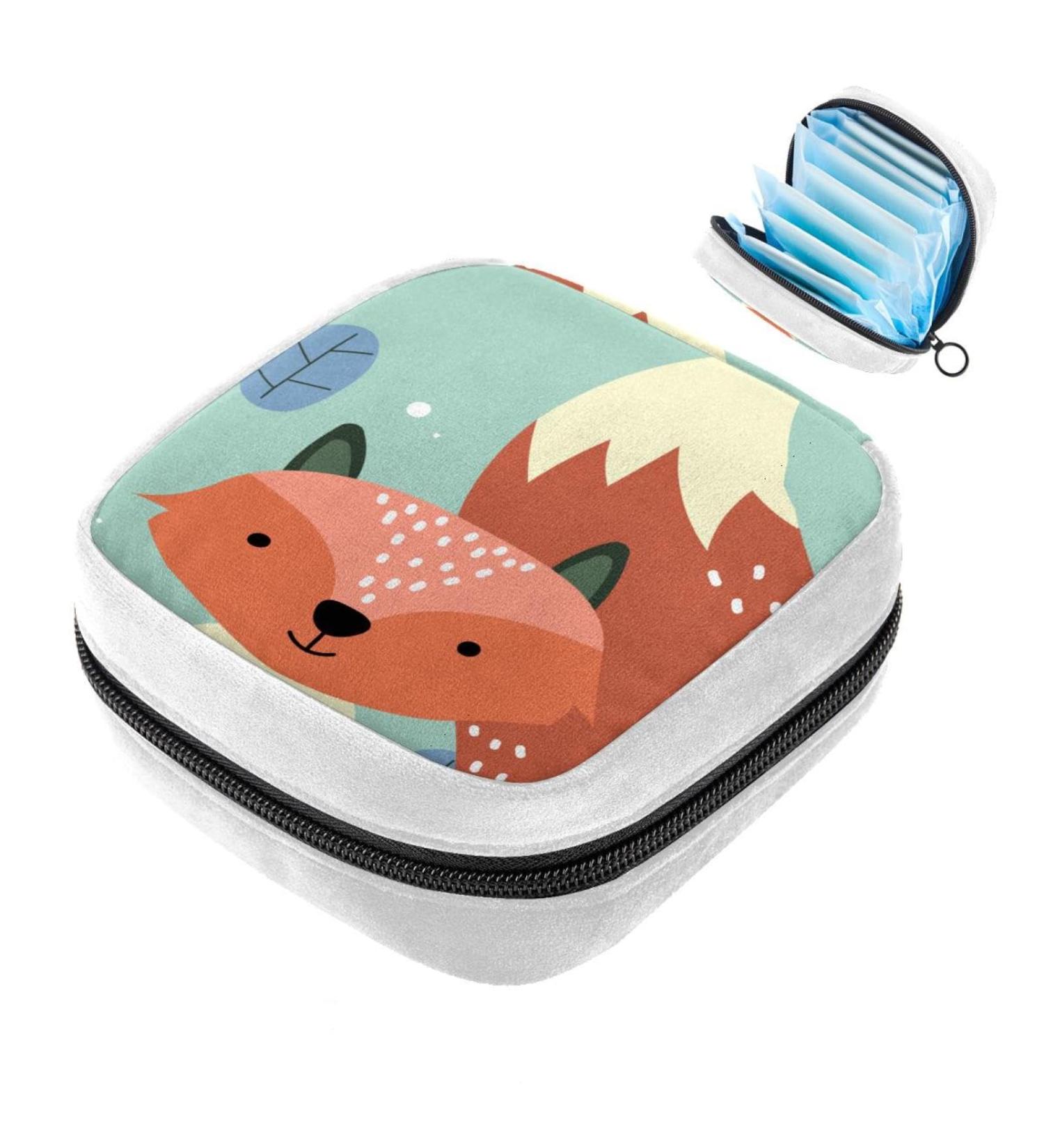 Autumn Fox Leaf Color Sanitary Napkin Storage Bag | Period Tampon Makeup Pad Pouch - GIAPB 1326 - Buy Online on GoSupps.com