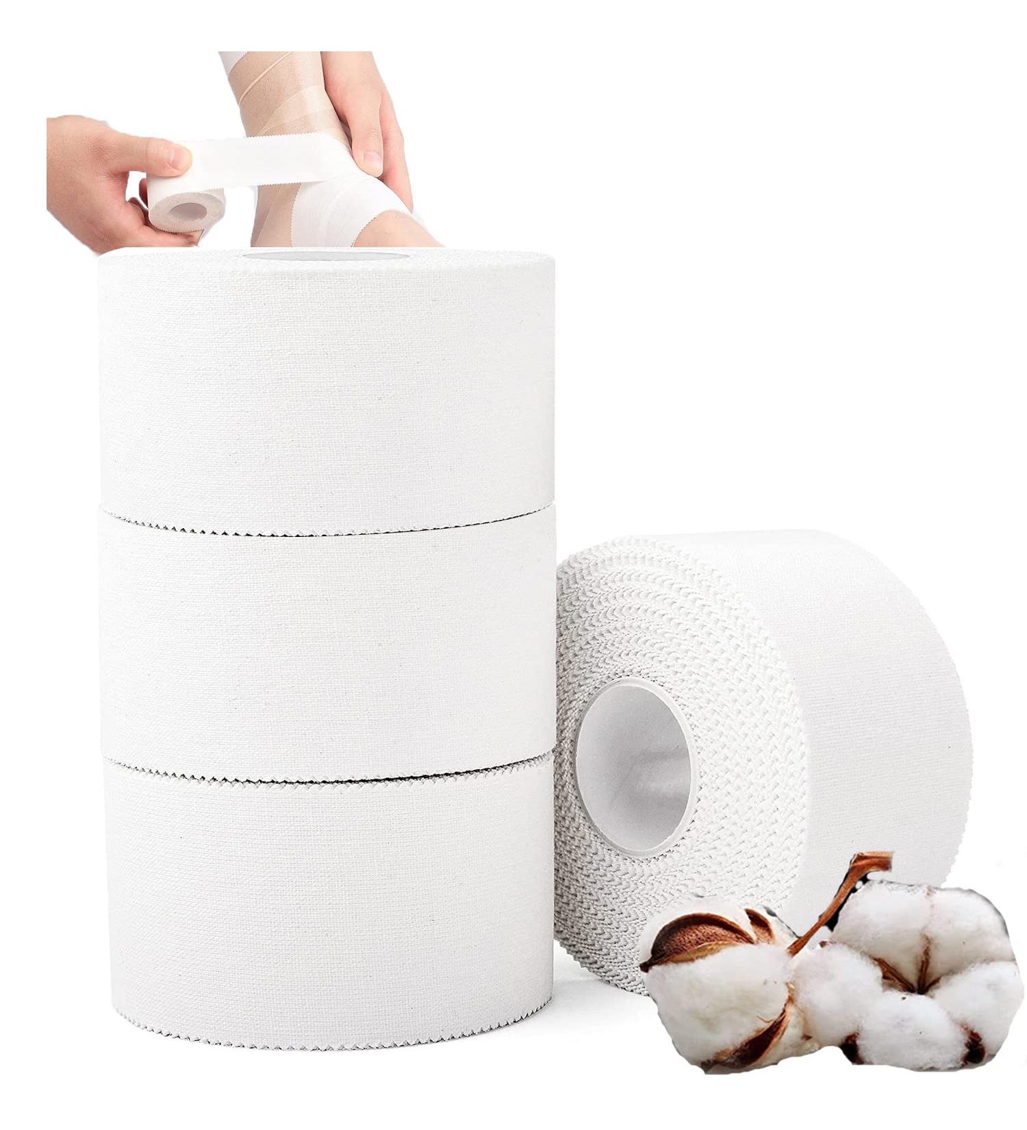 4 Pack Athletic Sports Tape - Easy Tear & Residue-Free Wrap for Athletes - Ideal for Tennis, Gymnastics, Boxing - 1.5in X 35ft (White) - Buy Online on GoSupps.com