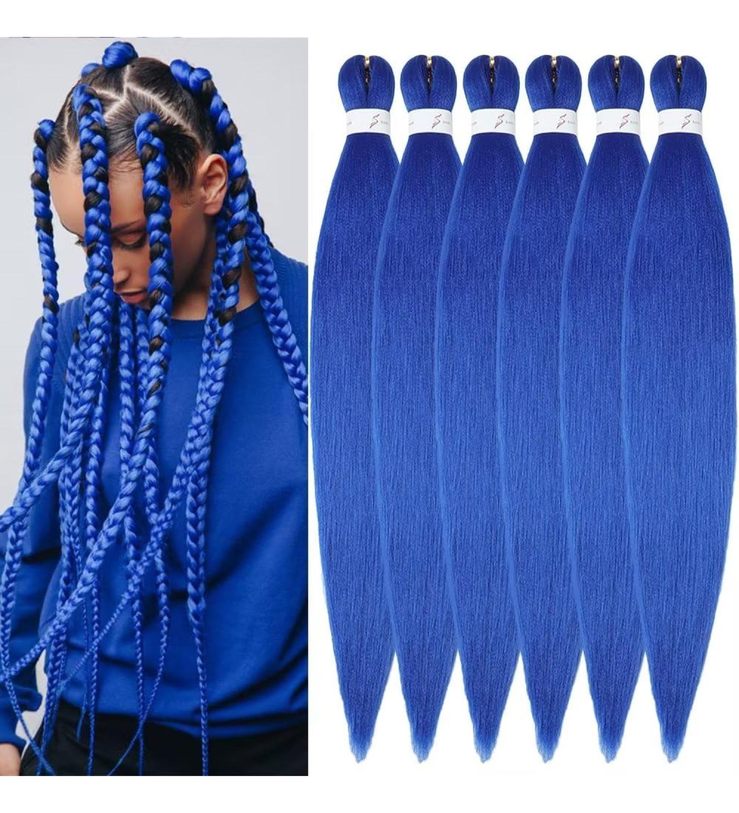 YDDM Pre Stretched 20 Inch Braiding Hair Extensions - Jumbo Blue Hair (6 Packs) for Artistic Braids - Buy Online on GoSupps.com