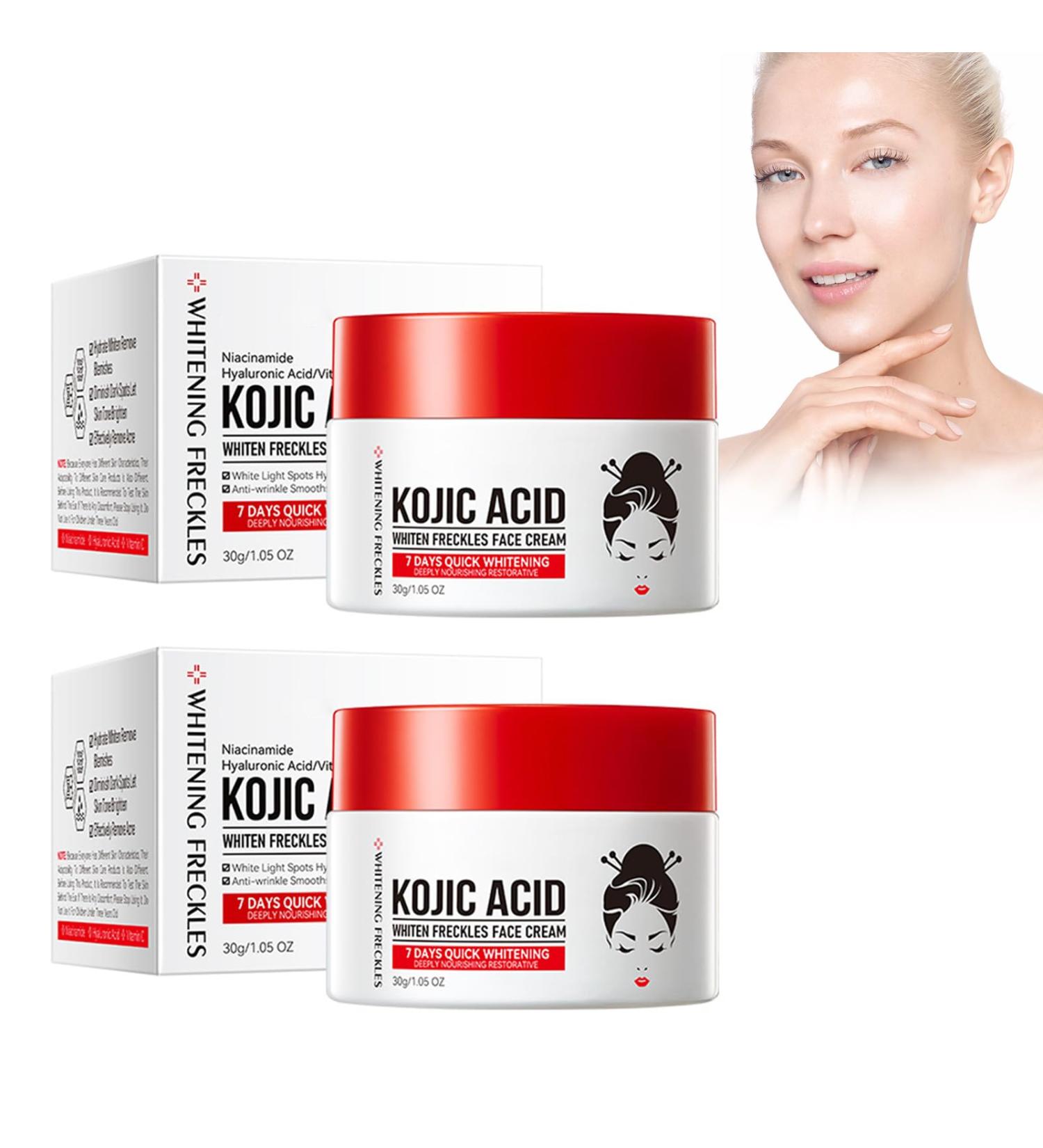 Lot de 2 cr mes claircissantes l'acide kojique pour le visage cr me hydratante et claircissante pour le visage anti-rides et raffermissante hydratante - Buy Online on GoSupps.com