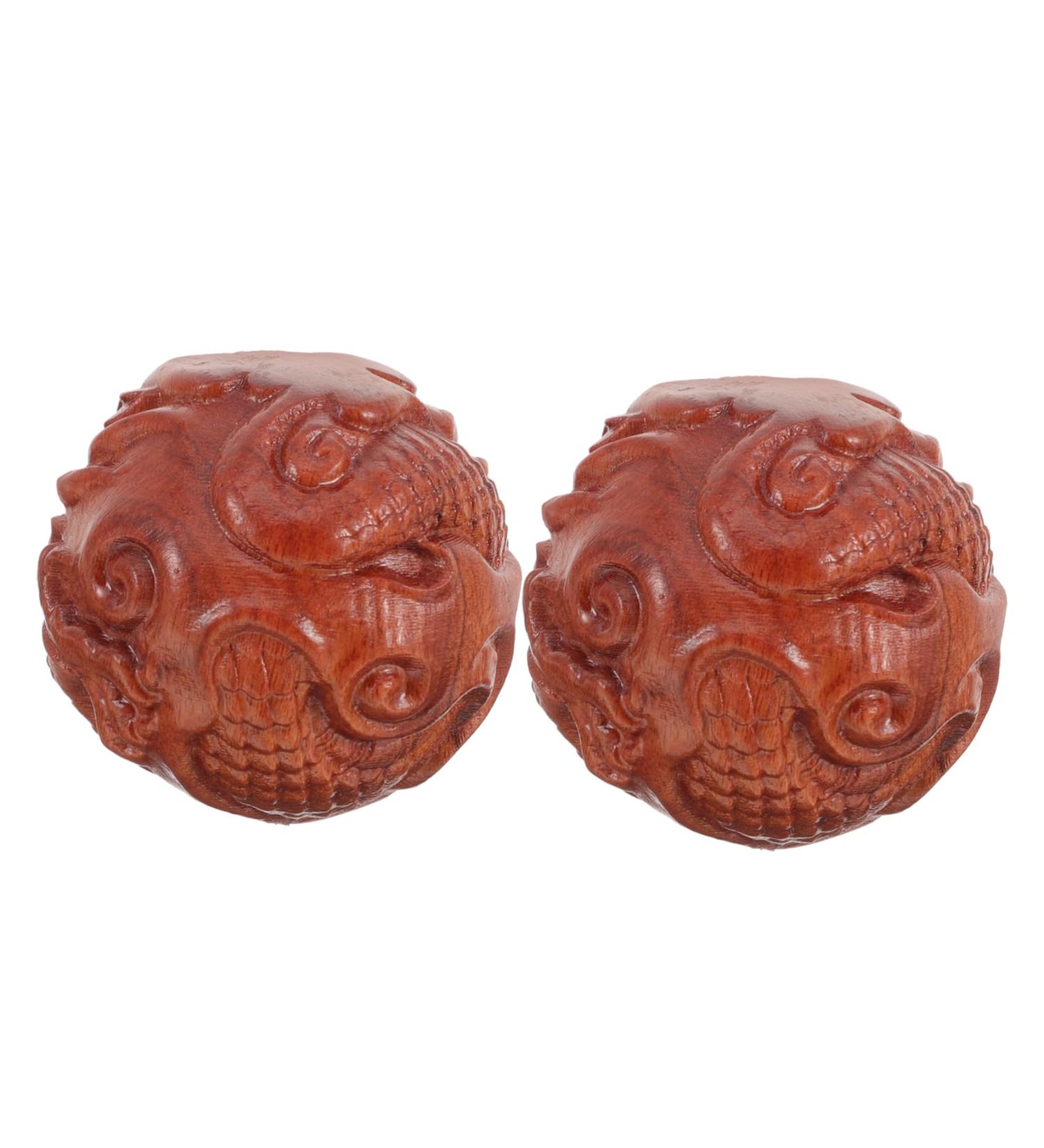 Lalafina Wooden Baoding Balls - 1 Pair of Hand Massage Globet for Thai Massage & Stress Relief | Premium Handcrafted Chinese Medicine Tools - Buy Online on GoSupps.com