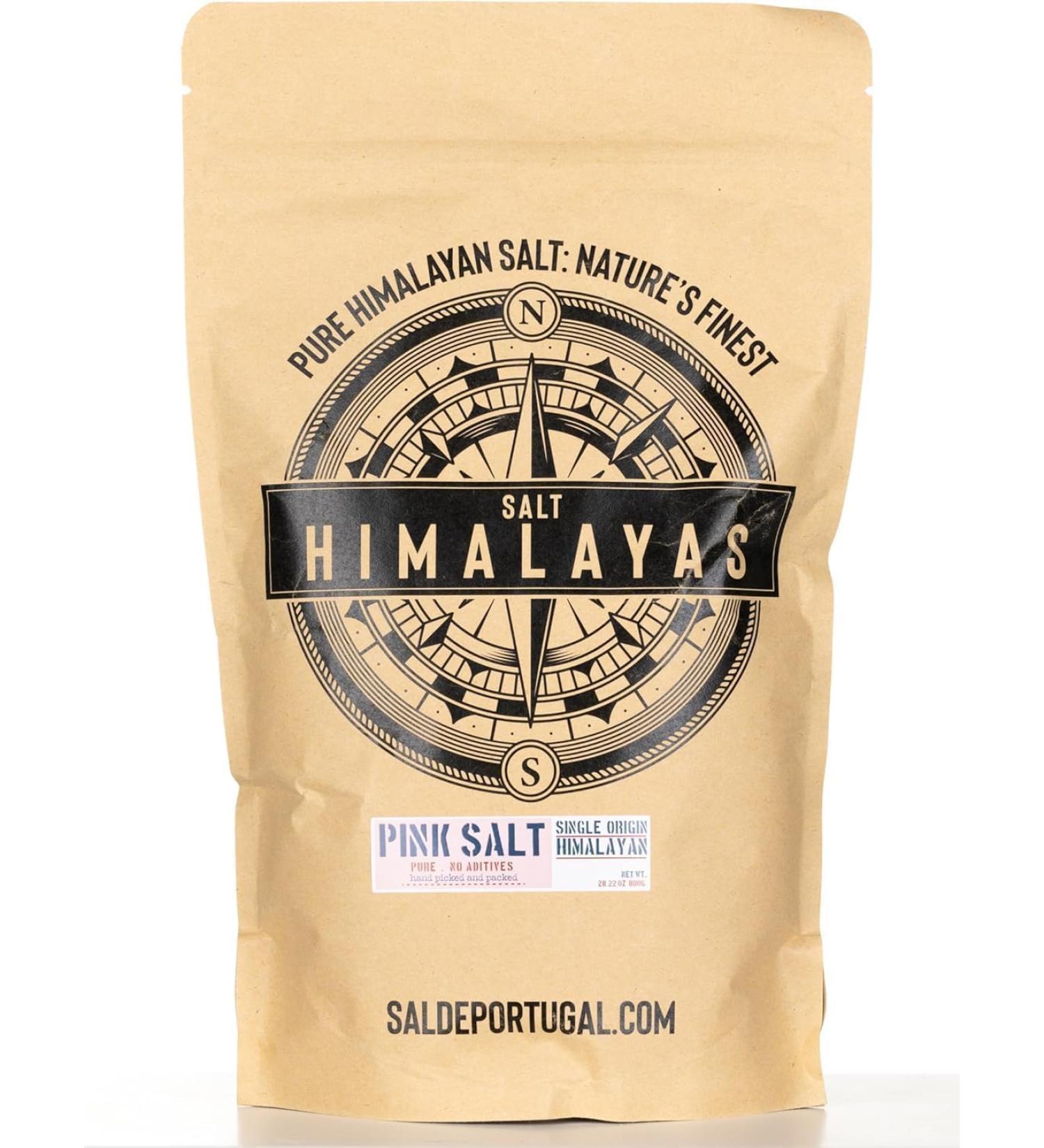 Quinta de Jugais Himalayan Pink Salt Refill 800g Coarse Rock Salt Crystals Natural Unrefined Ideal for Cooking and Seasoning