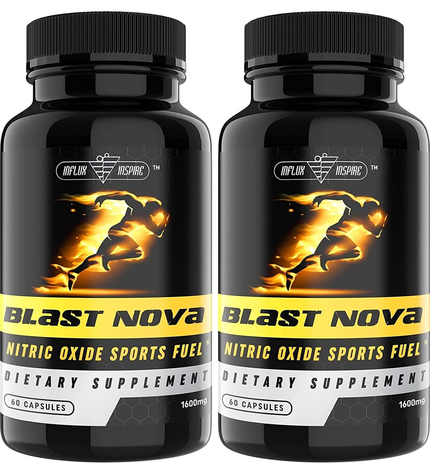L Arginine Nitric Oxide Supplement 1600mg - Muscle Builder for Stamina, Strength & Energy - 60 Day Supply - Influx Inspire 2 Pack - Buy Online on GoSupps.com