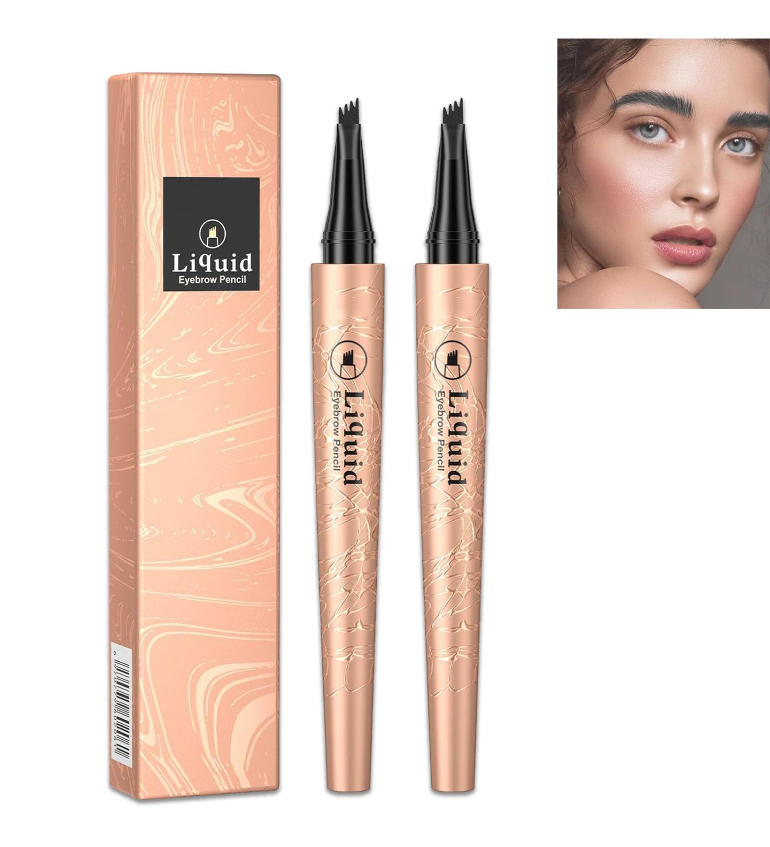 Magic Eyebrow Pencil Magic 3D Waterproof Microblading Eyebrow Pencil 4 Tipped Precise Brow Pen Fine Stroke Microblading Eyebrow Pencil Natural Lasting &waterproof (4# Black*2pcs) - Buy Online on GoSupps.com