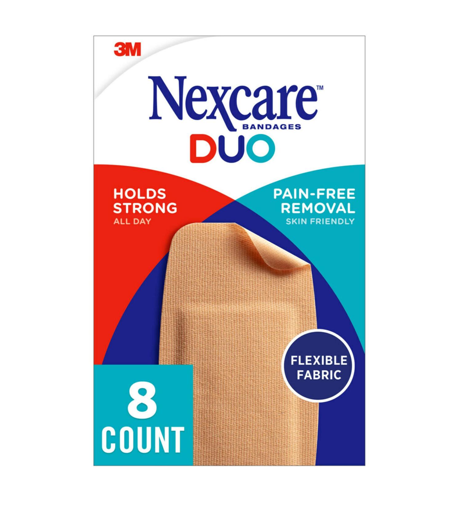 Nexcare Duo Fabric Bandages Knee and Elbow 8 Count