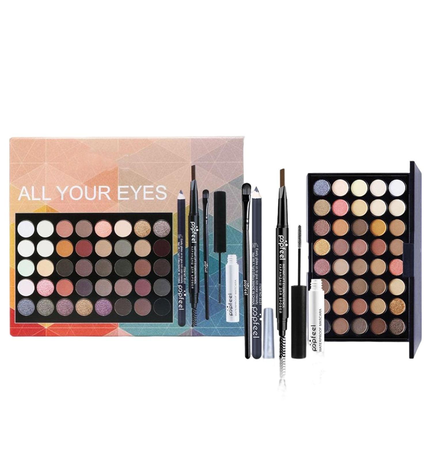 Eyeshadow Palette with Brushes | Eyeshadow Palette Makeup Set with Brush - 40 Colors Pigmented Matte Shimmers Metallic Neutral and Colorful Blendable Waterproof Eye Shadow Generic Set001 - Buy Online on GoSupps.com