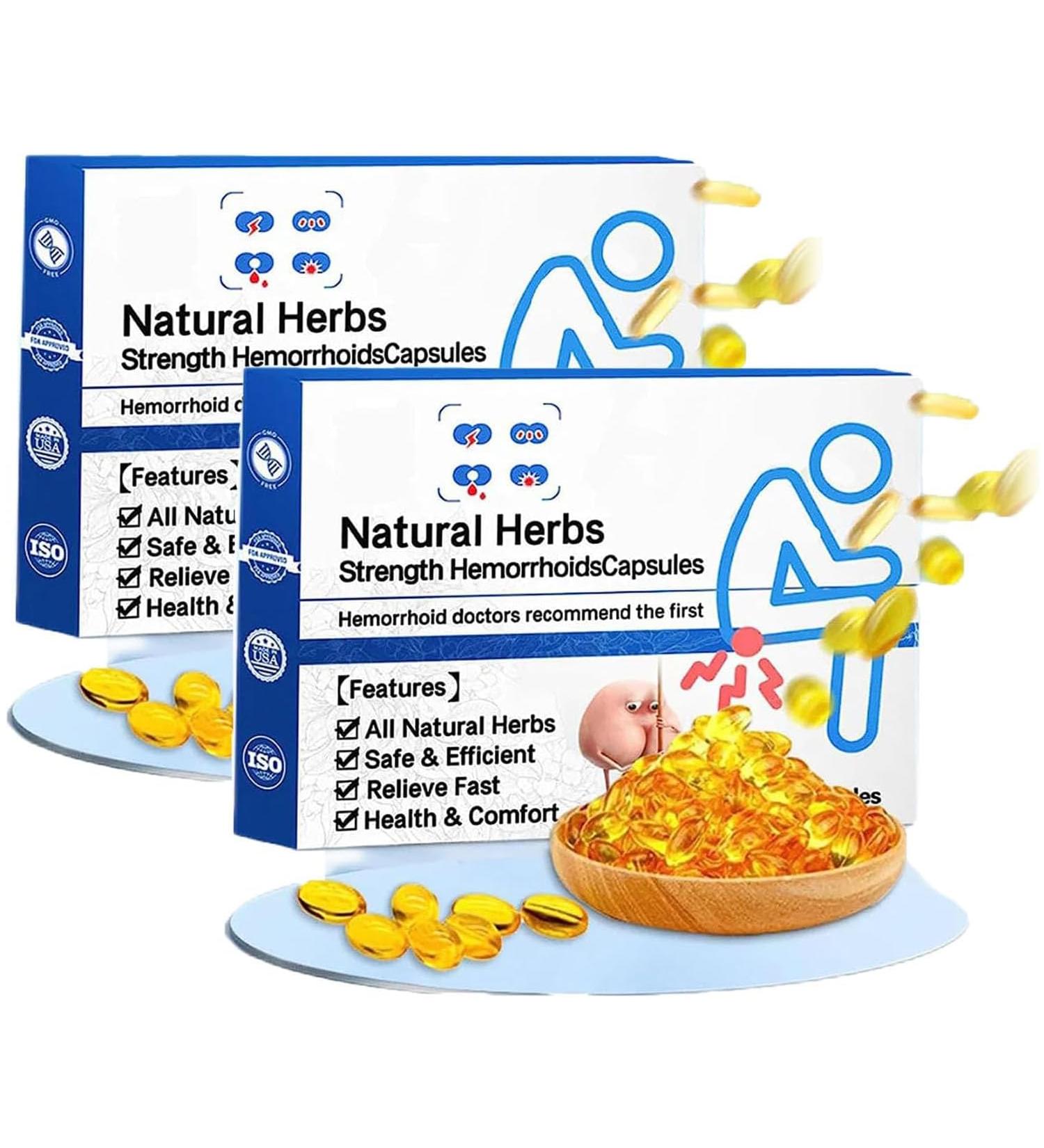 Heca Natural Herbal Hemorrhoid Capsules - Fast Relief Treatment (2 boxes) - Buy Online on GoSupps.com