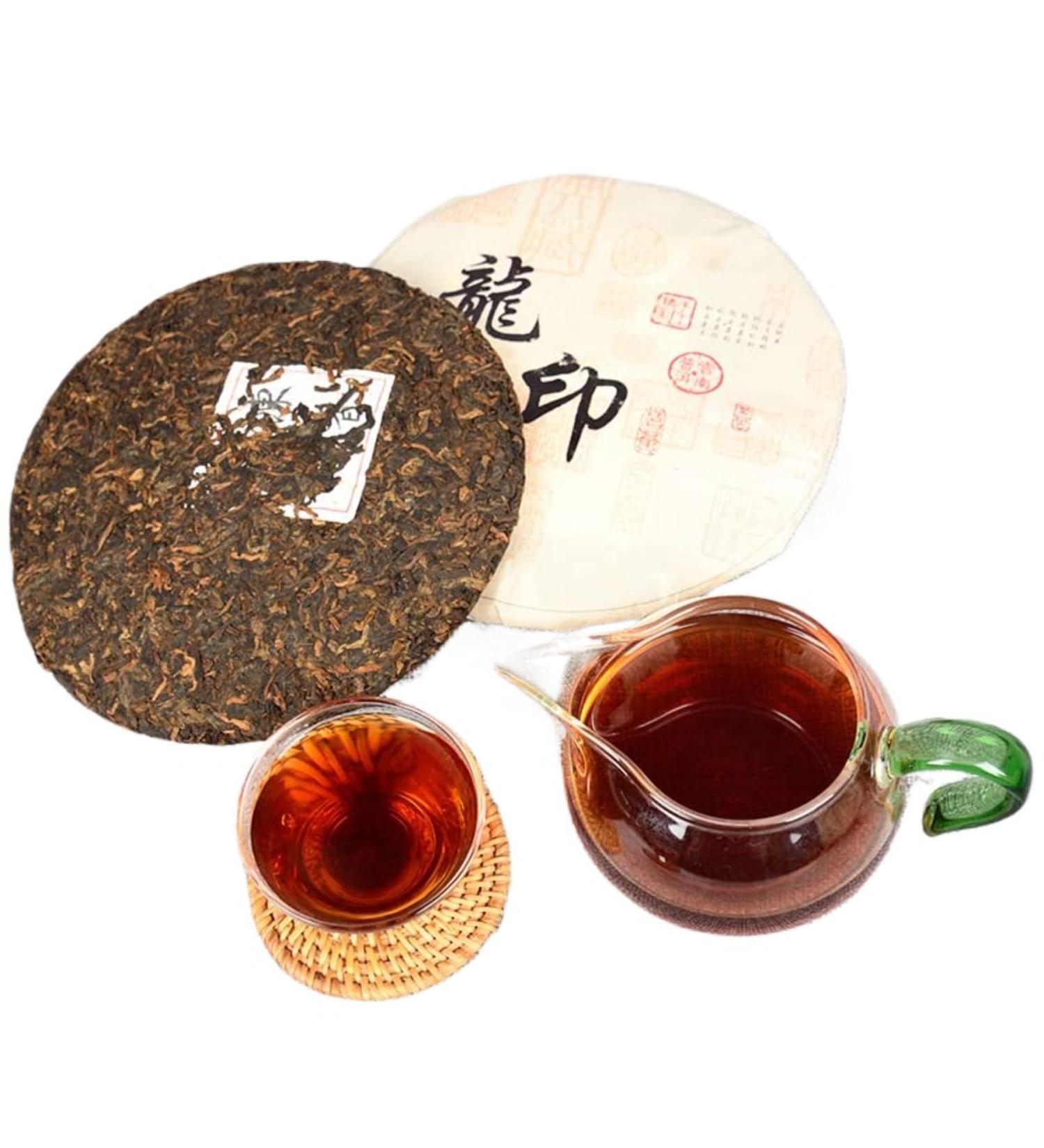 HQZM Yunnan 357g Longyin Qizi Cake PuErh Mature Tea Cake Ancient Tree Raw Material Rich Aged Fragrance - Buy Online on GoSupps.com