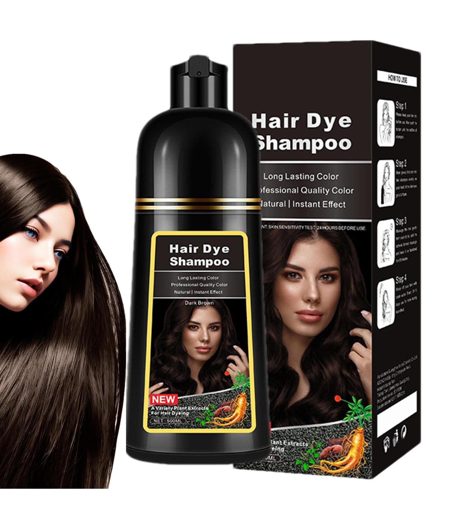 Instant Hair Dye Shampoo Black Dew Hair Color Shampoo Natural Plant-Based Hair Color Shampoo Hair Color Shampoo for Men and Women - Buy Online on GoSupps.com