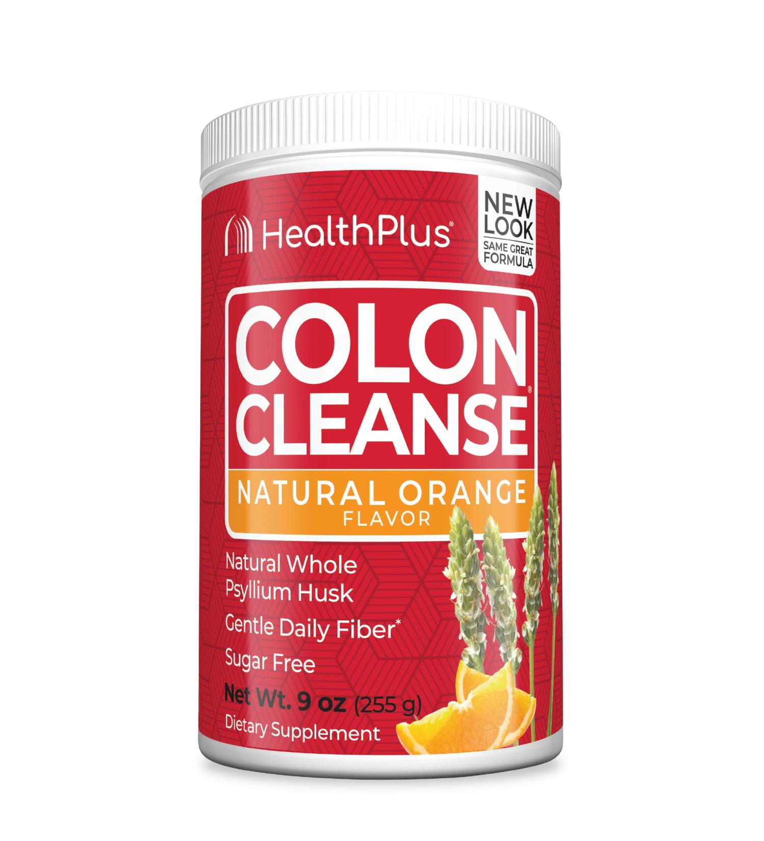 Health Plus Colon Cleanse - Daily Fiber Supplement, Gluten-Free, Orange Flavor - 9oz, 36 Servings - Buy Online on GoSupps.com
