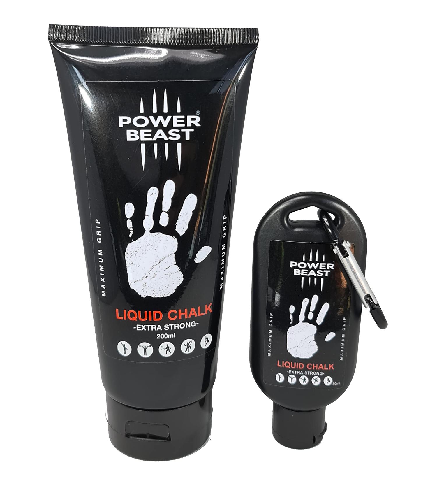POWER BEAST Liquid Chalk Combo + Free Hand Grip - Ideal for Gym, Weightlifting, Rock Climbing, Crossfit & More - Buy Online on GoSupps.com